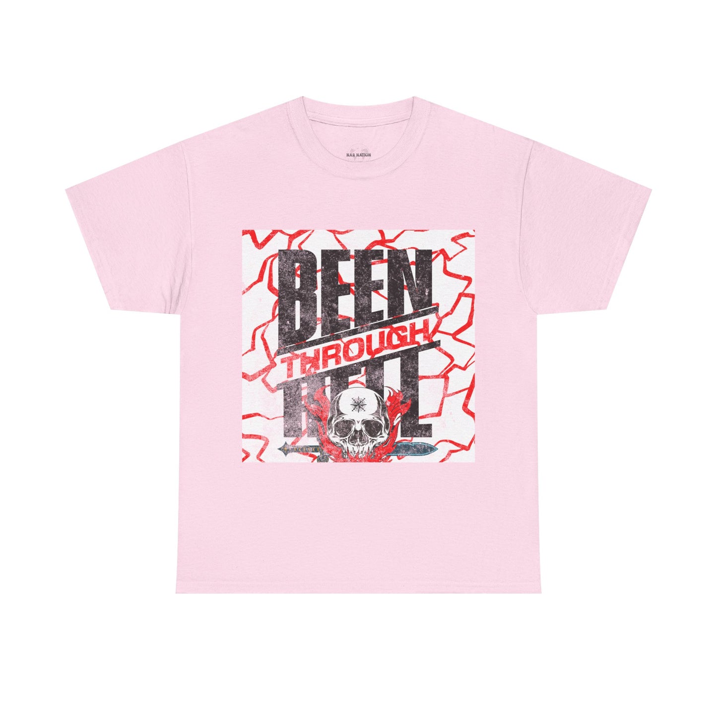 Been Through Hell t-shirt- Unisex Heavy Cotton Tee for Casual Wear, Music Festivals, Skateboarding, Rock t-shirt, Great Gift