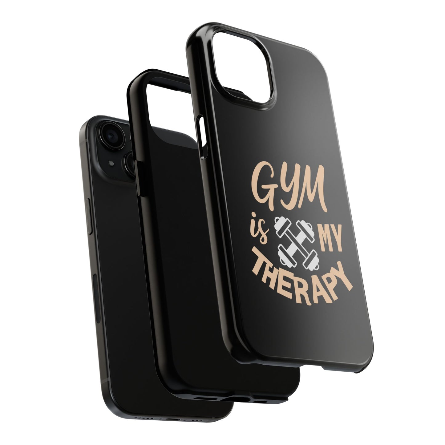 Gym Is My Therapy iPhone Phone Case | Fitness Dumbbell Workout Motivational iphone compatibie