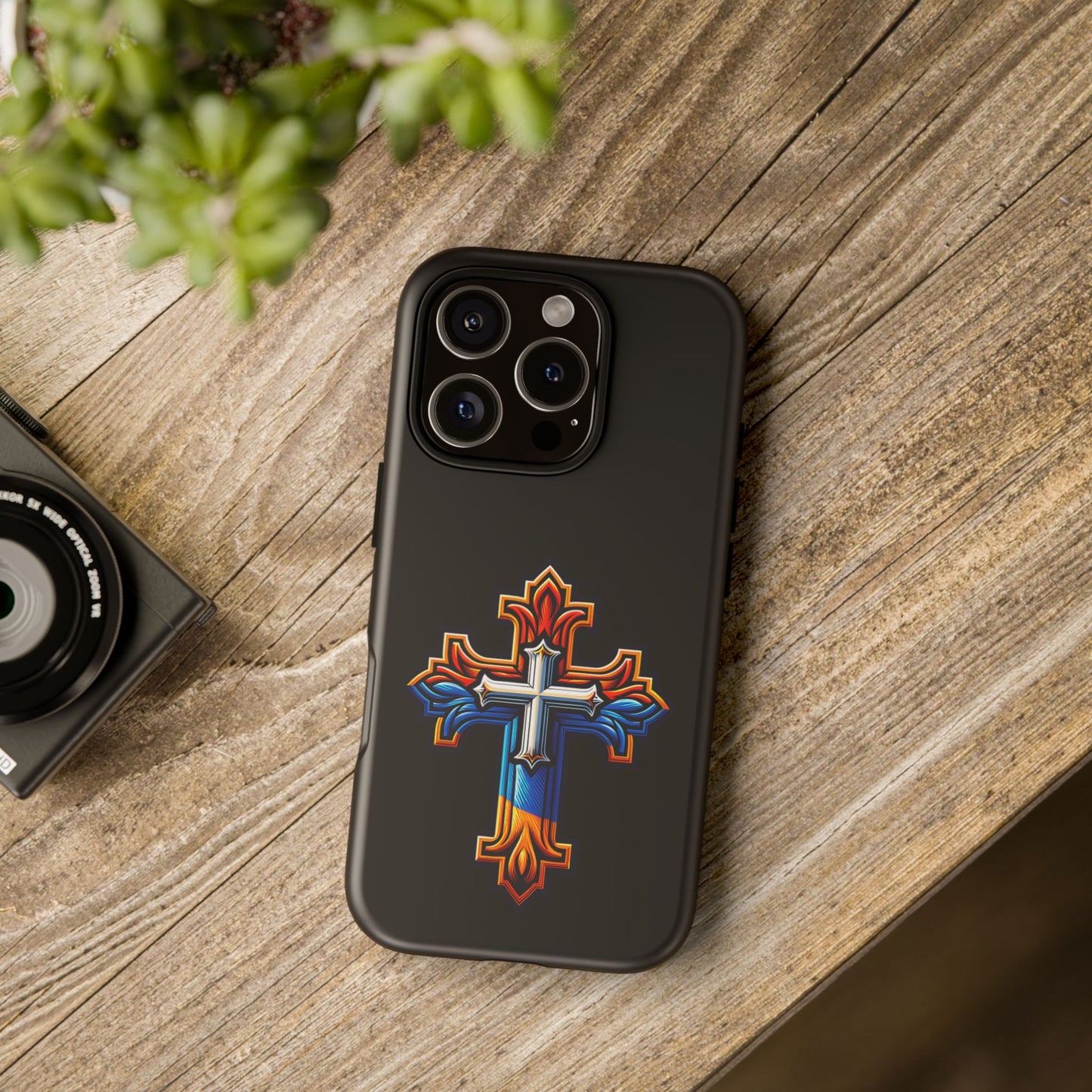 Armenian Cross phone case black, tough guard phone case