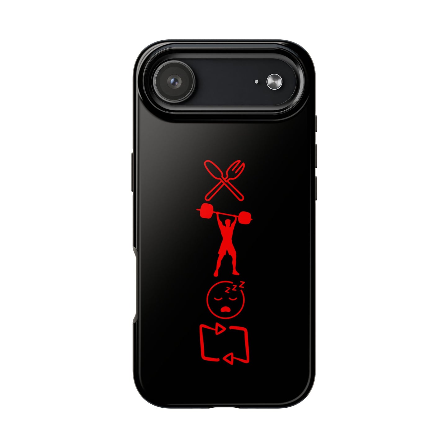 Eat Lift Sleep Repeat Black iPhone compatible phone case Fitness Phone Case | Weightlifting phone case Bodybuilding phone case