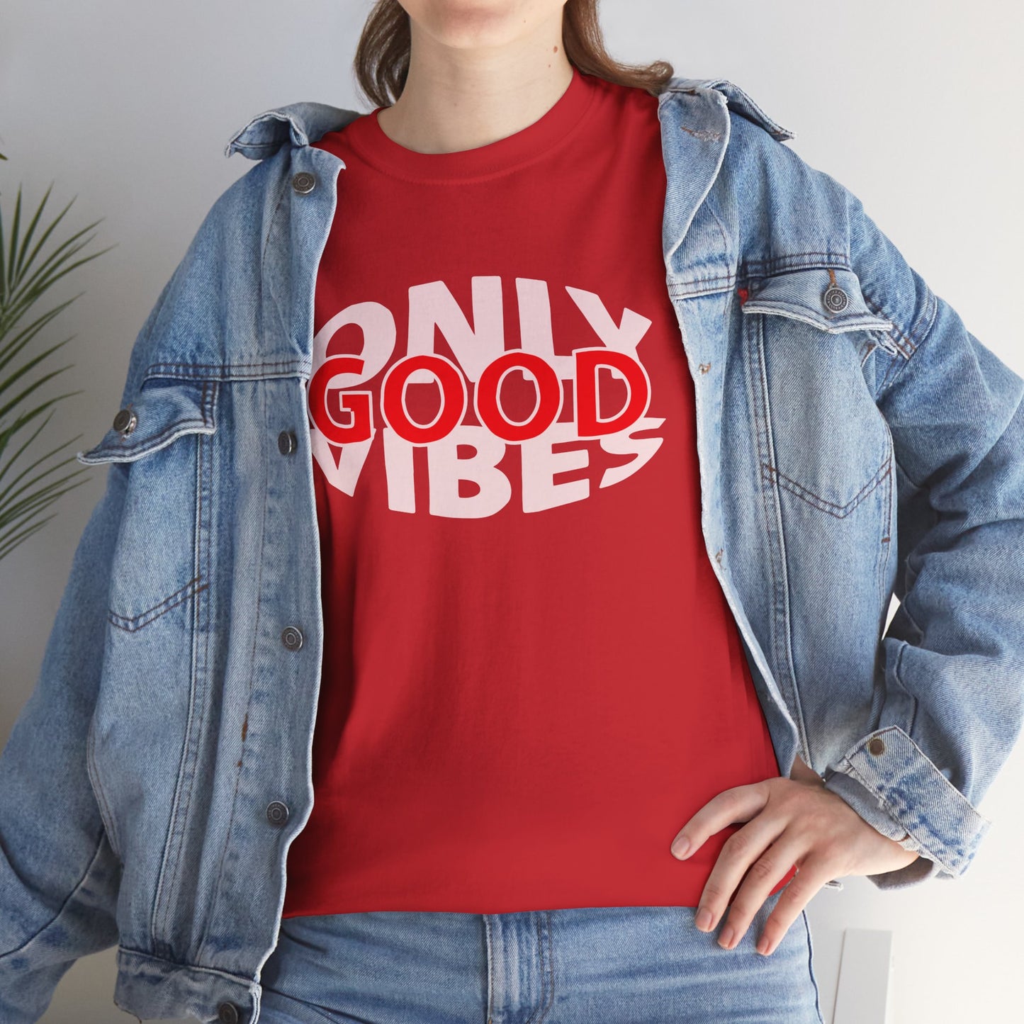 Only Good Vibes Unisex Heavy Cotton Tee | Casual Wear, Gift for Friends, Summer Outfit, Music Festival T-Shirt, Everyday Comfort