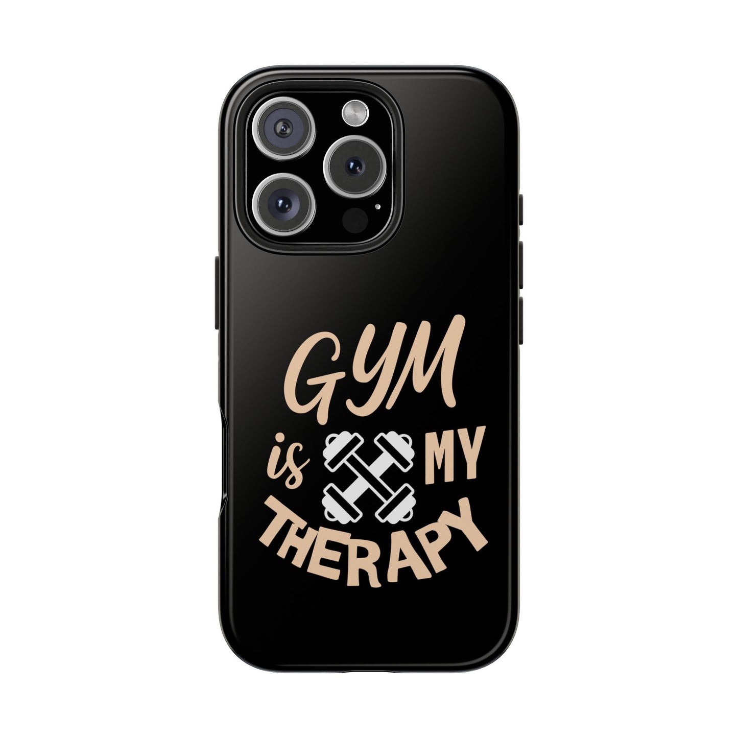 Gym Is My Therapy iPhone Phone Case | Fitness Dumbbell Workout Motivational iphone compatibie