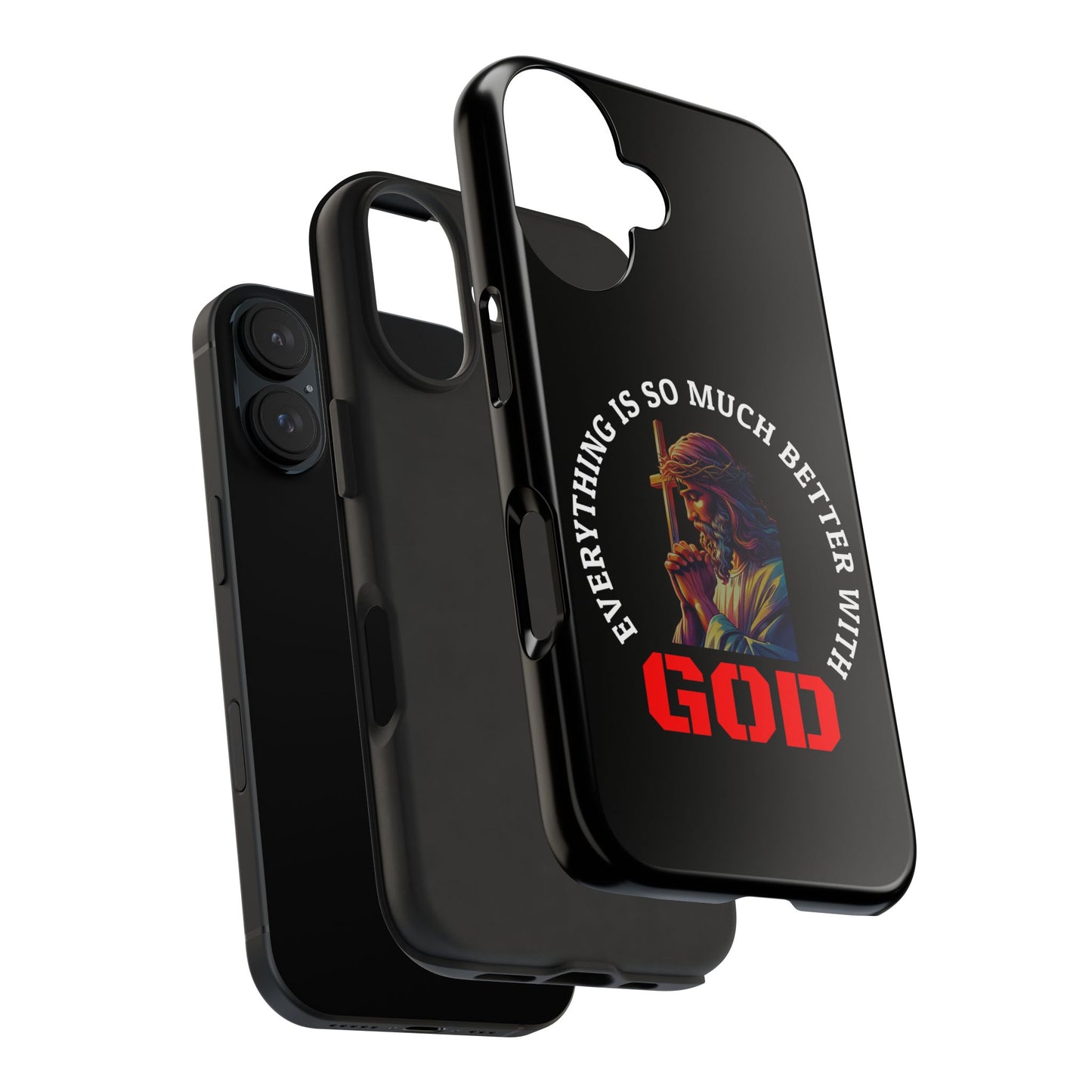 Everything Is So Much Better With God Black iPhone phone case | Christian faith iphone case
