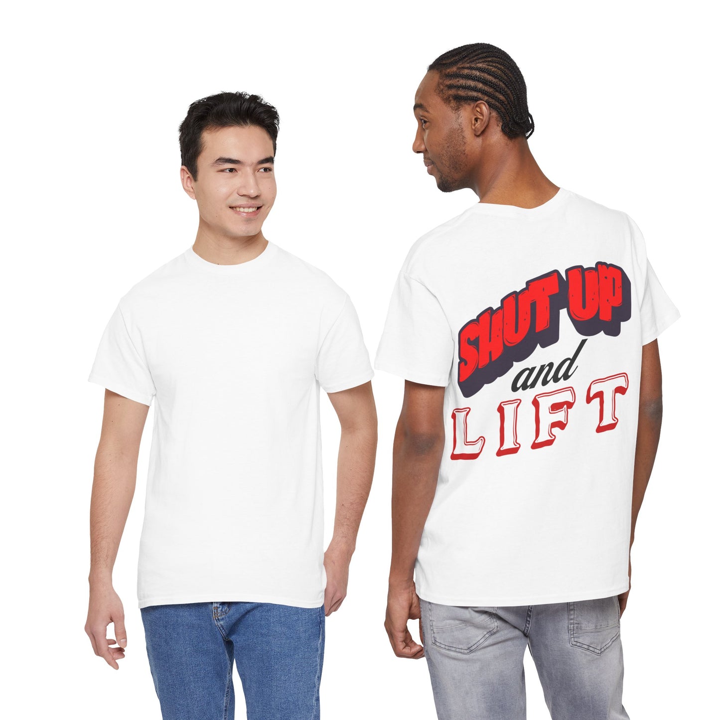 Shut Up and Lift Tee | Weightlifting Gym Shirt, Motivational Fitness Top