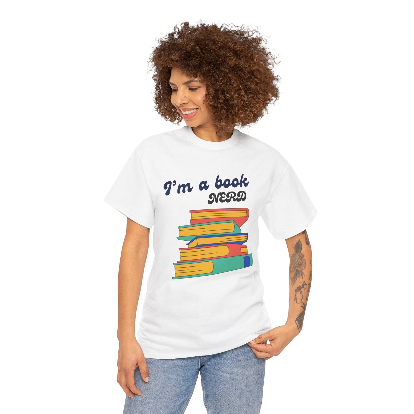 I'm a Book Nerd Unisex Heavy Cotton Tee, Perfect for Book Lovers, Reading Gifts, Nerdy Apparel, Casual Wear, book nerd shirt