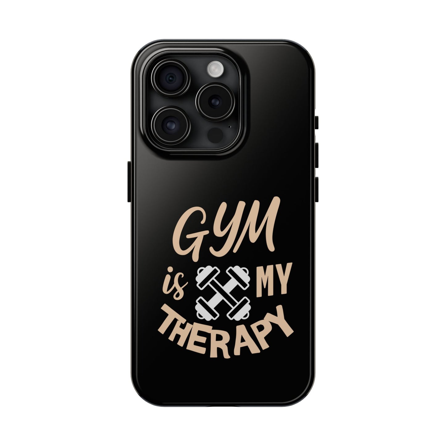Gym Is My Therapy iPhone Phone Case | Fitness Dumbbell Workout Motivational iphone compatibie