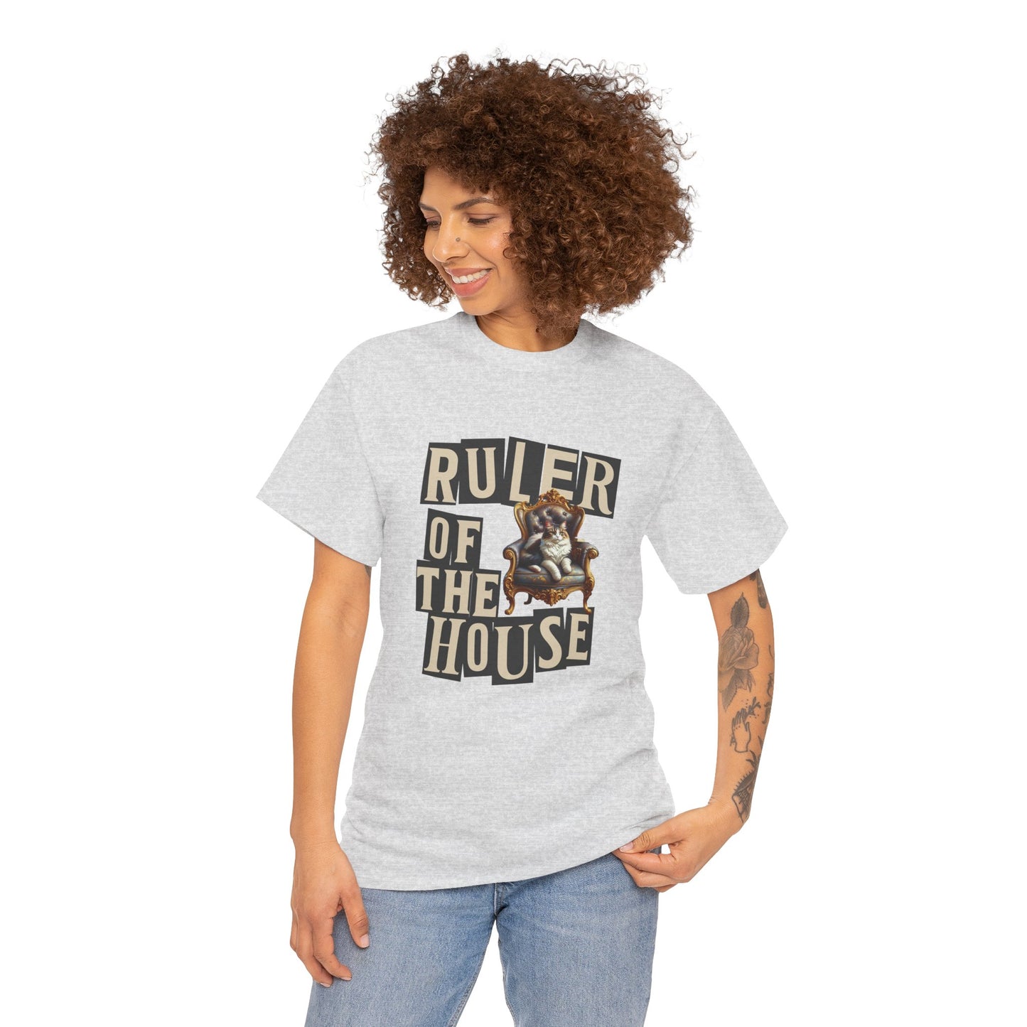 Ruler of the House Tee, Funny Pet Shirt, Gift for Cat Lovers, Unisex Cotton Tee, Casual Wear for Pet Owners