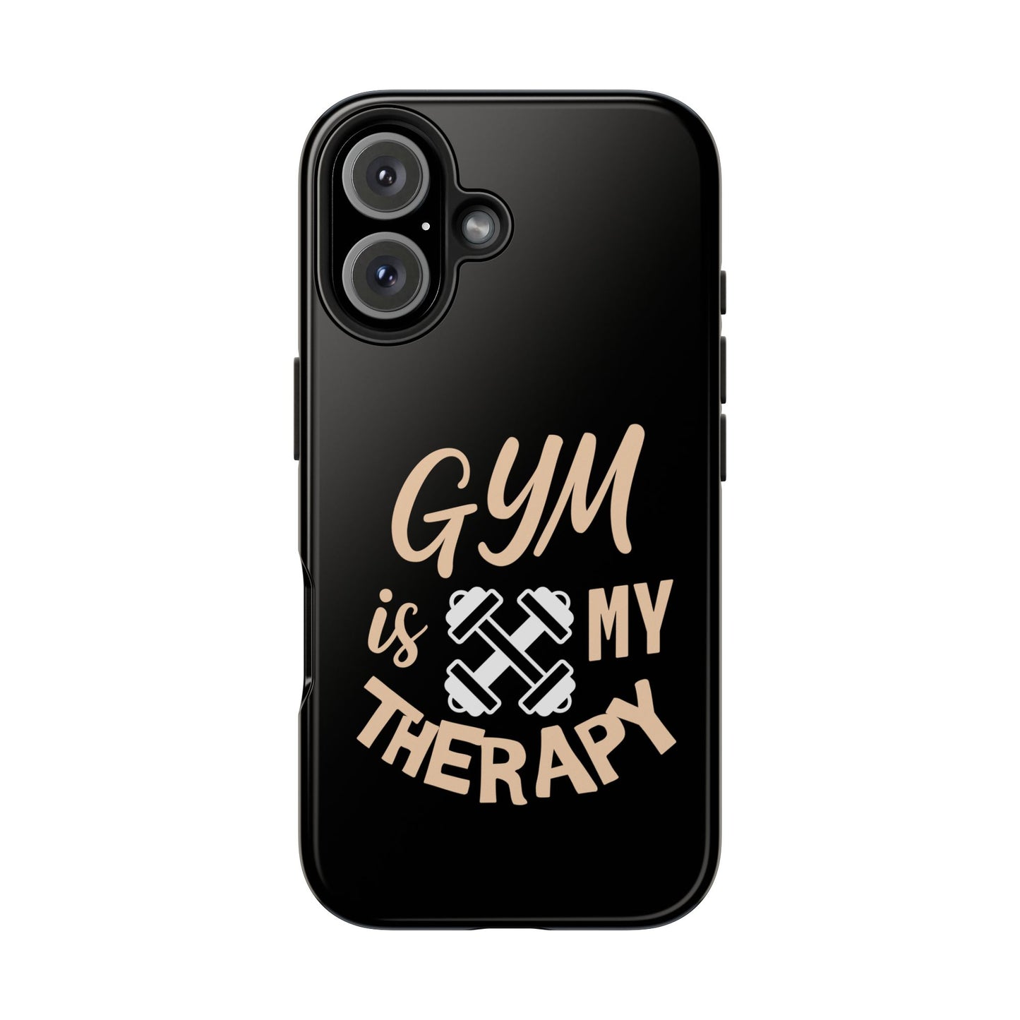 Gym Is My Therapy iPhone Phone Case | Fitness Dumbbell Workout Motivational iphone compatibie