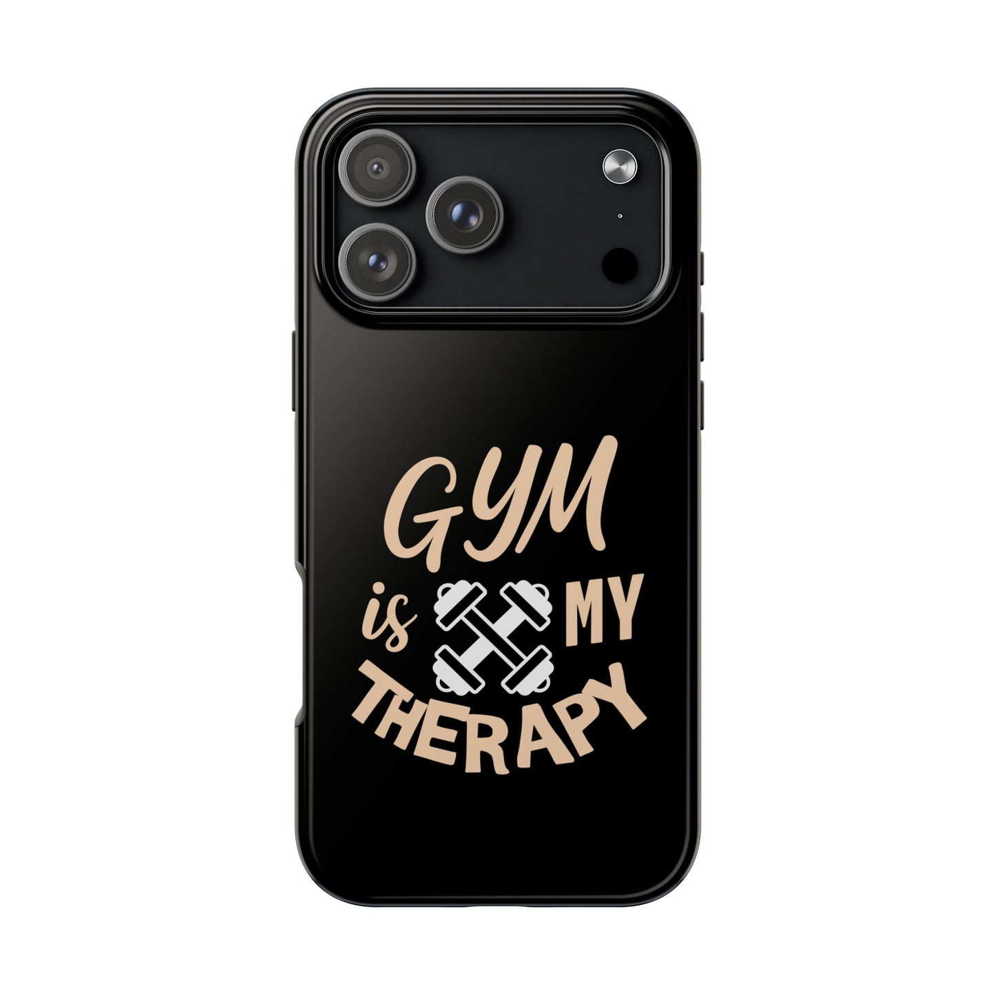 Gym Is My Therapy iPhone Phone Case | Fitness Dumbbell Workout Motivational iphone compatibie