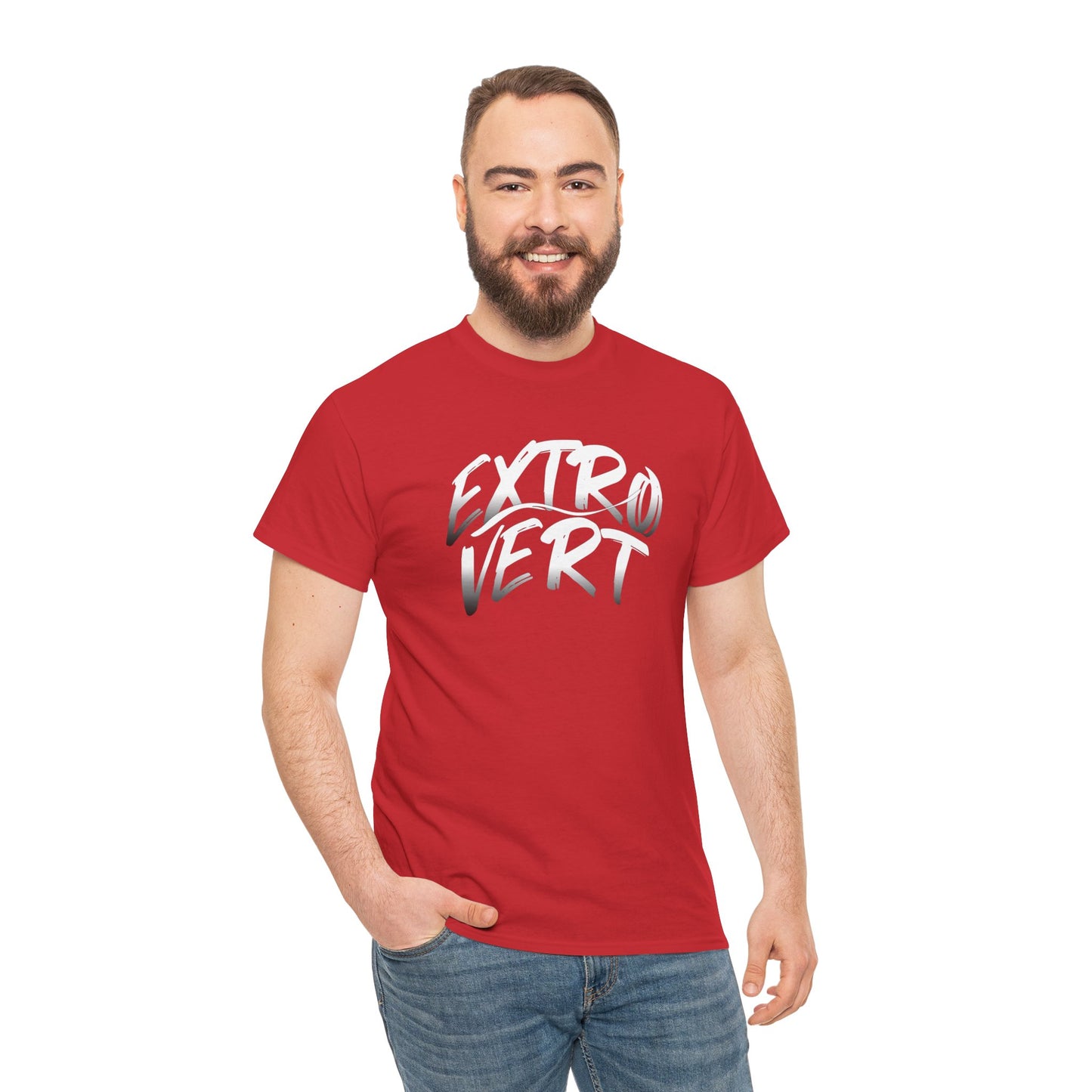 Extrovert Unisex Heavy Cotton Tee - Casual Wear, Gift for Social Butterflies, Graphic Tee, Everyday Comfort, Fun Statement Shirt