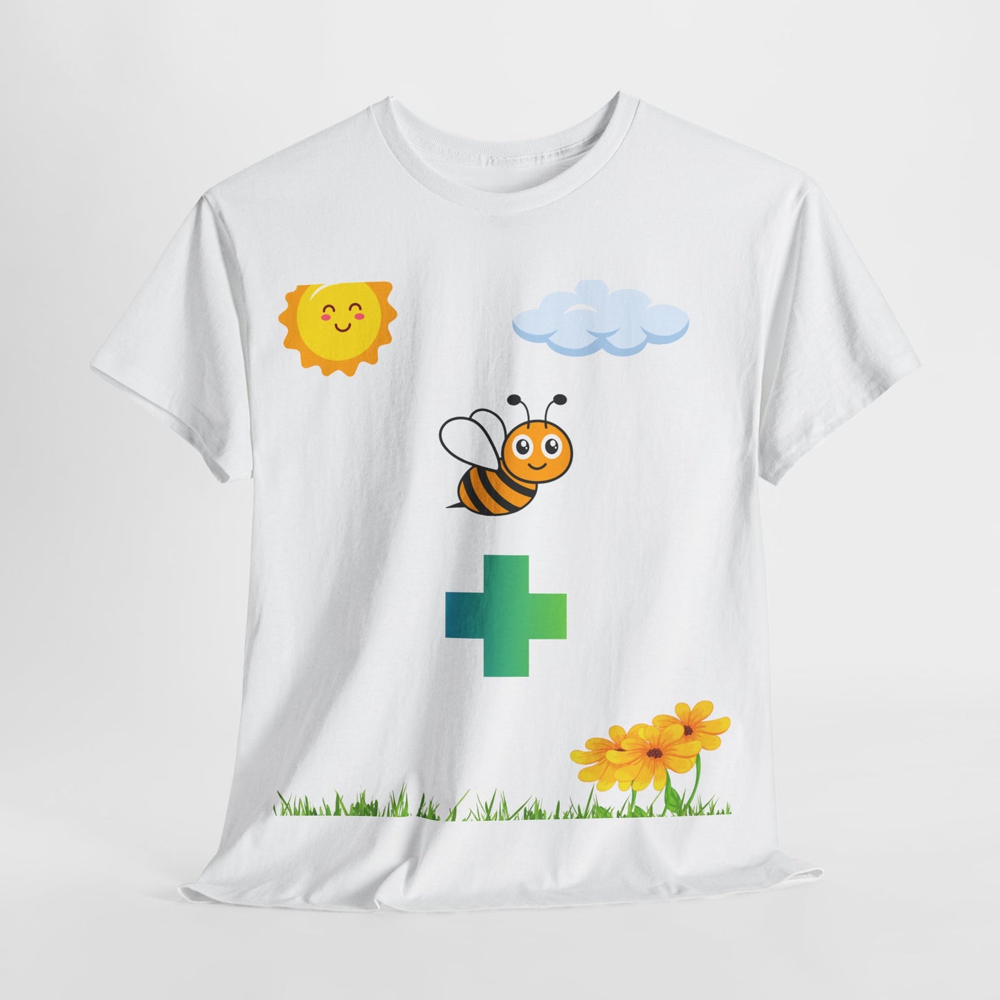 Cute be positive t-shirt. bee plus t-shirt