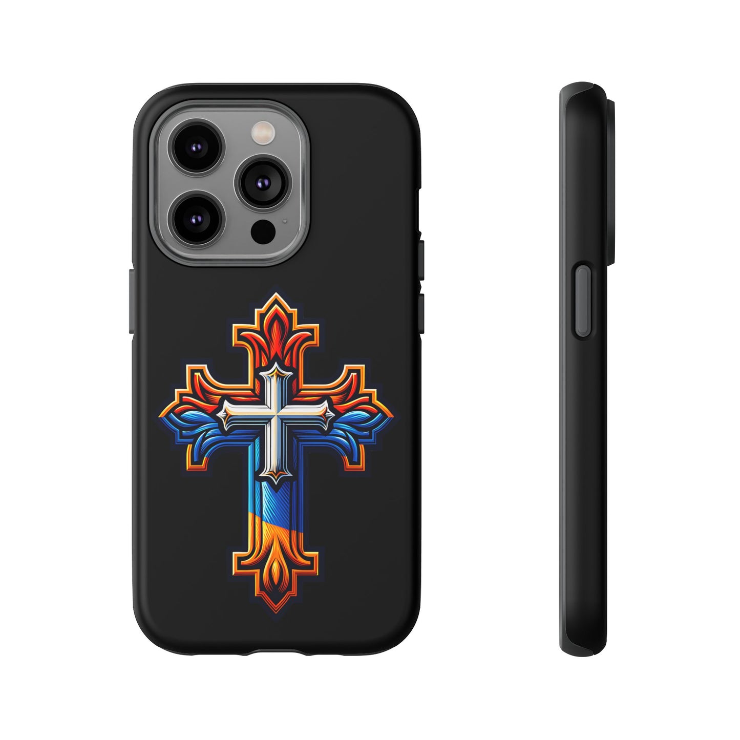 iPhone 16 iPhone 16 Pro iPhone 16 Pro Max iPhone 15 iPhone 15 Pro iPhone 15 Pro Max Armenian Cross phone case black, Christian phone case