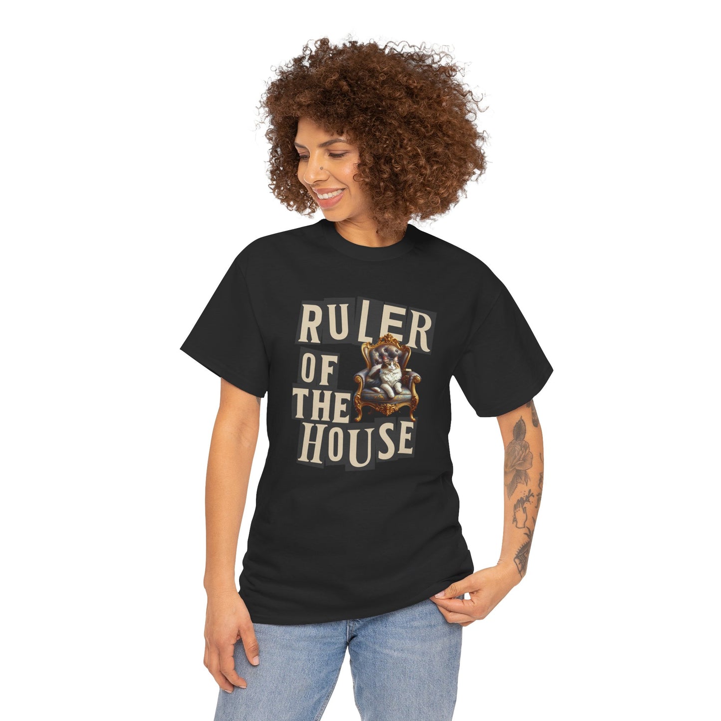 Ruler of the House Tee, Funny Pet Shirt, Gift for Cat Lovers, Unisex Cotton Tee, Casual Wear for Pet Owners