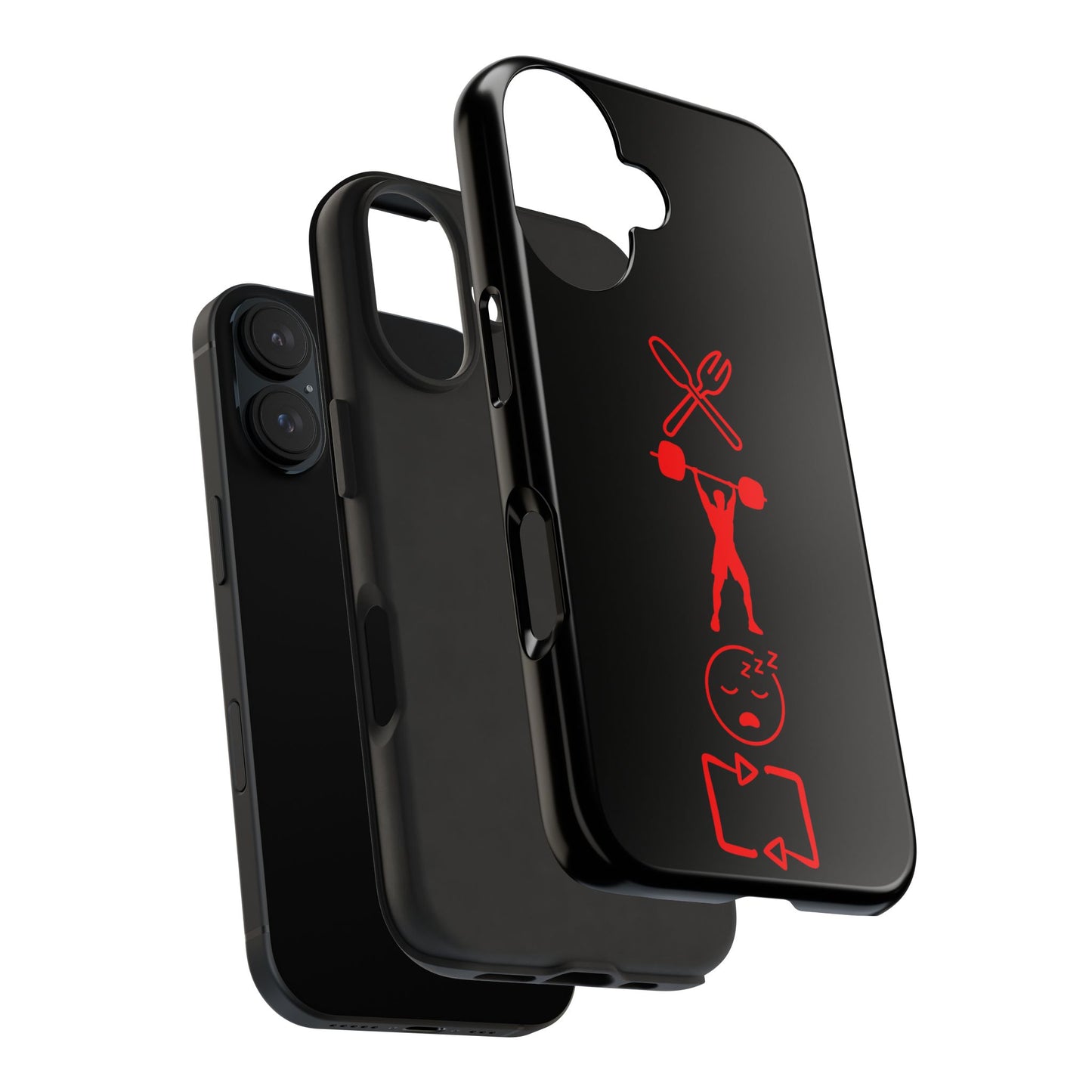Eat Lift Sleep Repeat Black iPhone compatible phone case Fitness Phone Case | Weightlifting phone case Bodybuilding phone case