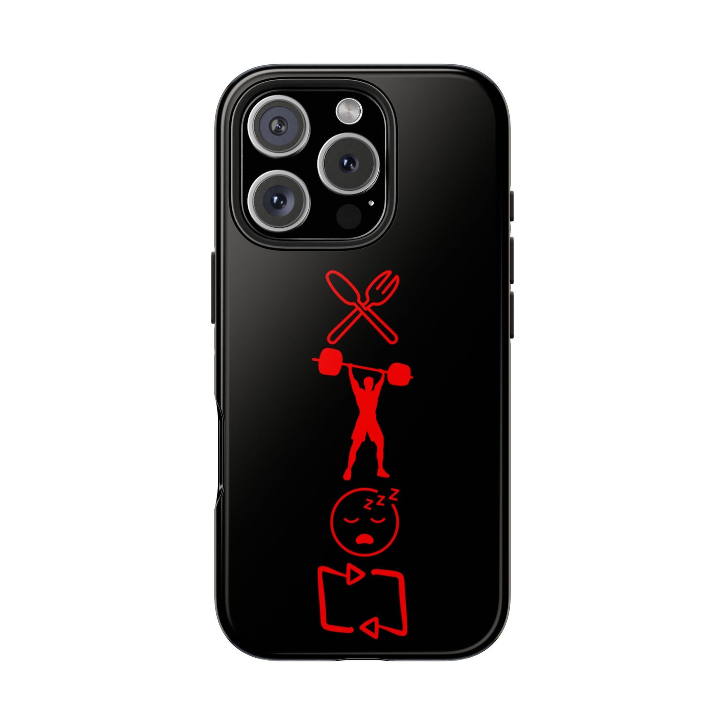 Eat Lift Sleep Repeat Black iPhone compatible phone case Fitness Phone Case | Weightlifting phone case Bodybuilding phone case