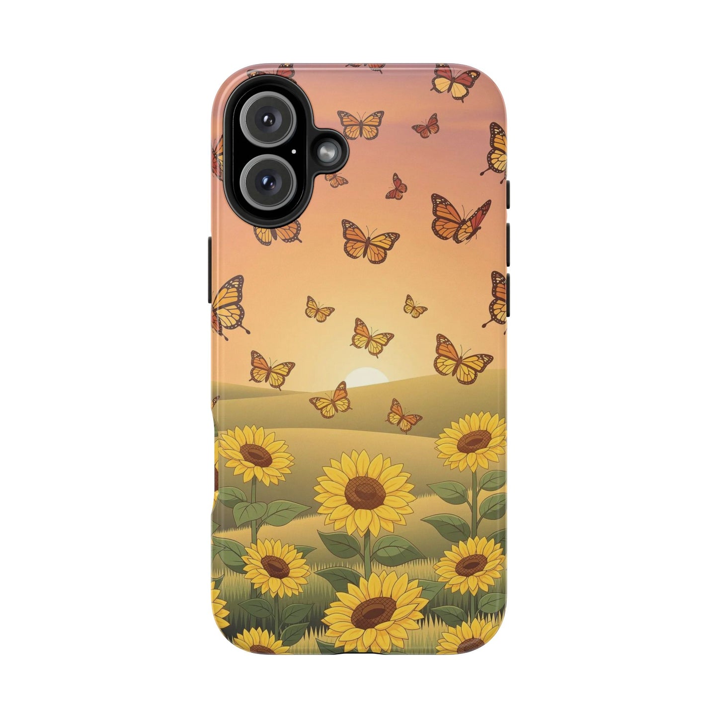 Sunflower Field Butterflies iphone compatible Phone Case | Tough Phone Case