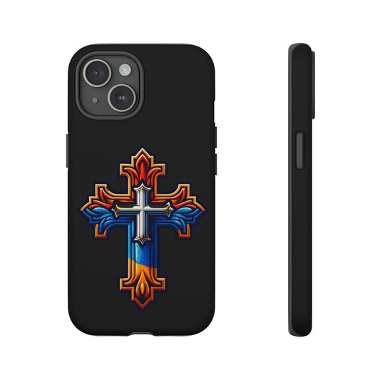 iPhone 16 iPhone 16 Pro iPhone 16 Pro Max iPhone 15 iPhone 15 Pro iPhone 15 Pro Max Armenian Cross phone case black, Christian phone case