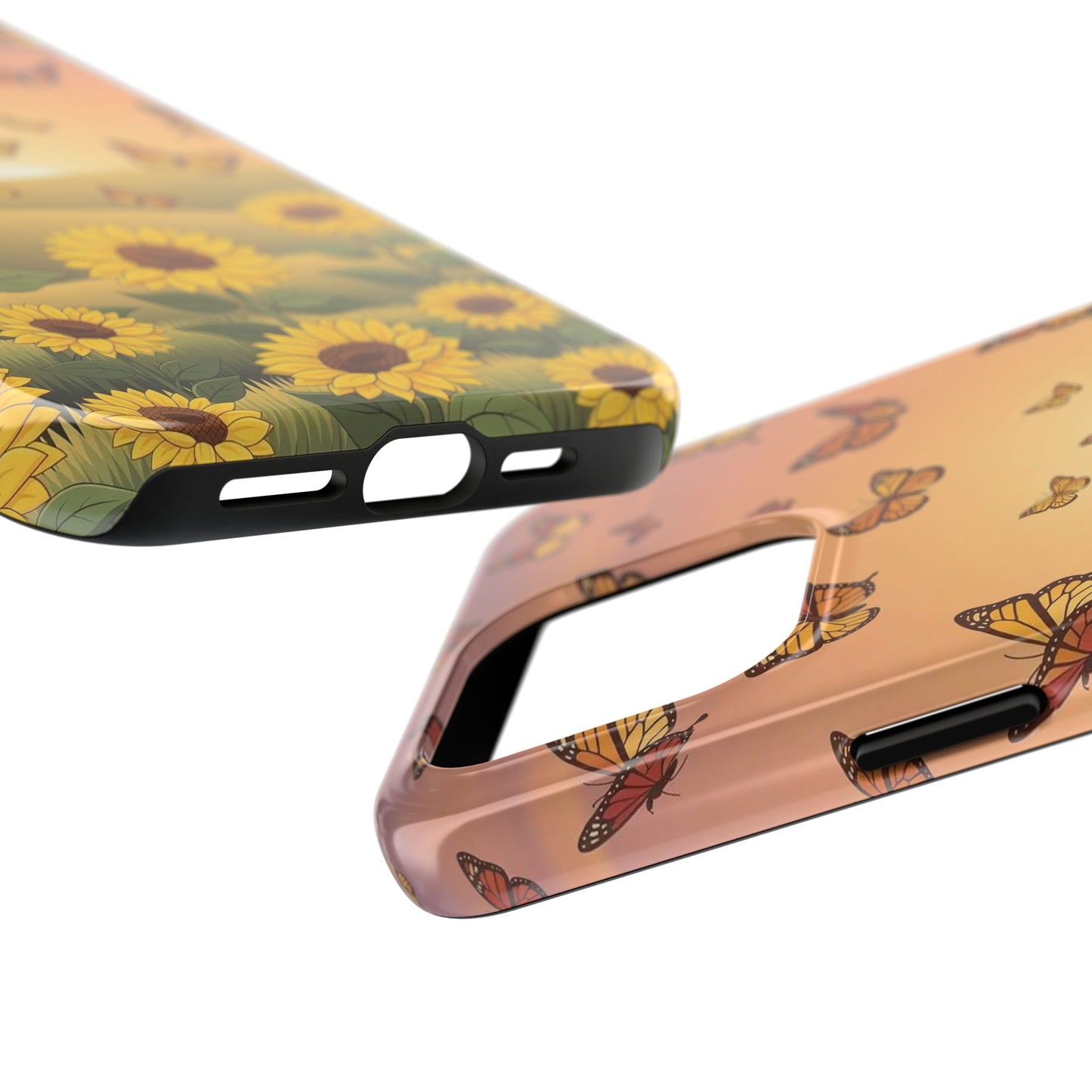 Sunflower Field Butterflies iphone compatible Phone Case | Tough Phone Case