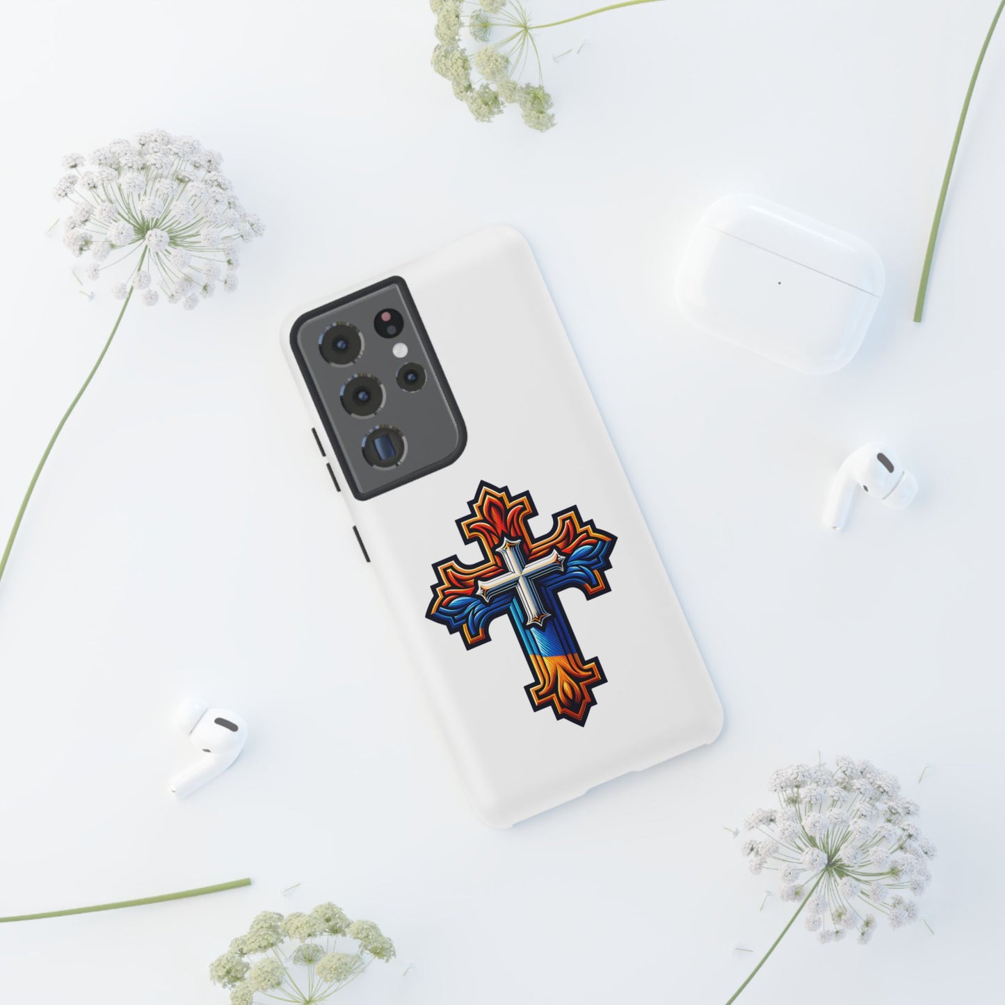 Armenian cross flag phone case iPhone Samsung Google, Christian phone case, white phone case