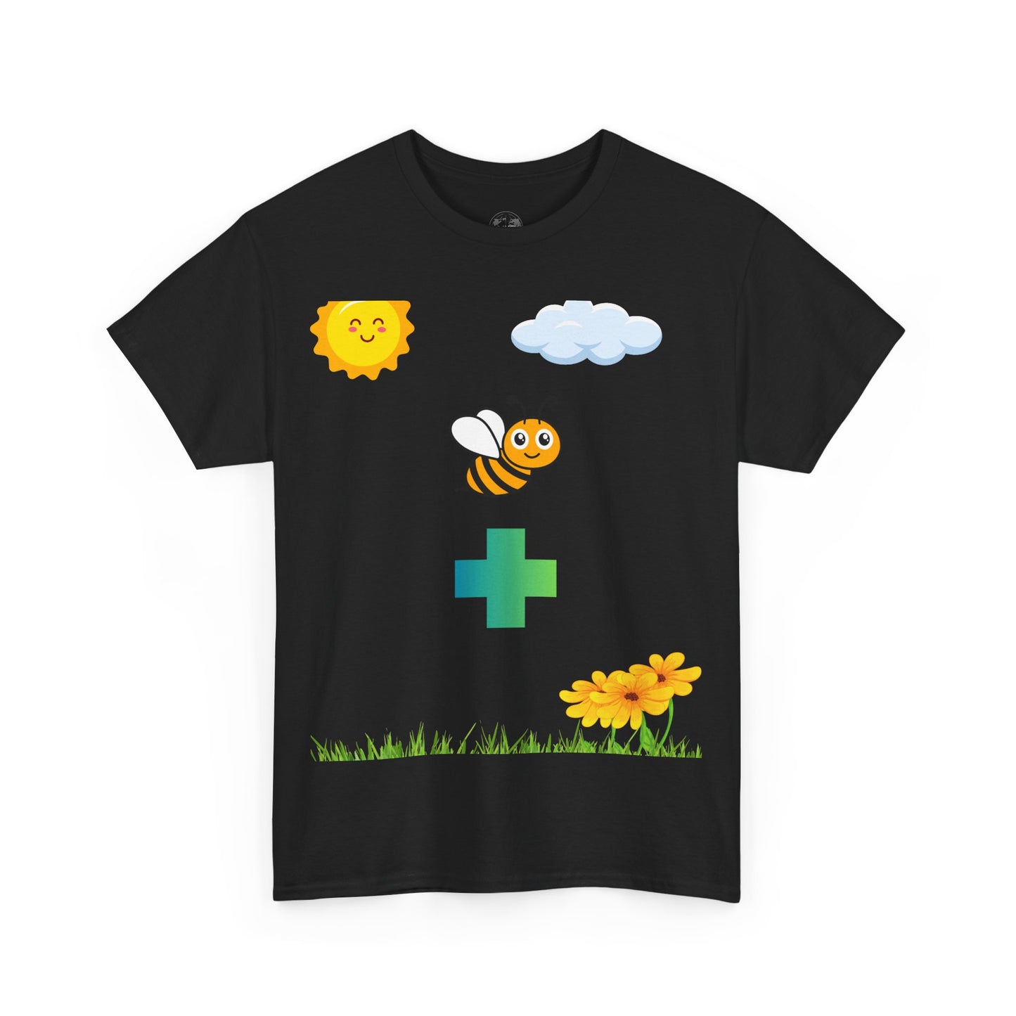 Cute be positive t-shirt. bee plus t-shirt