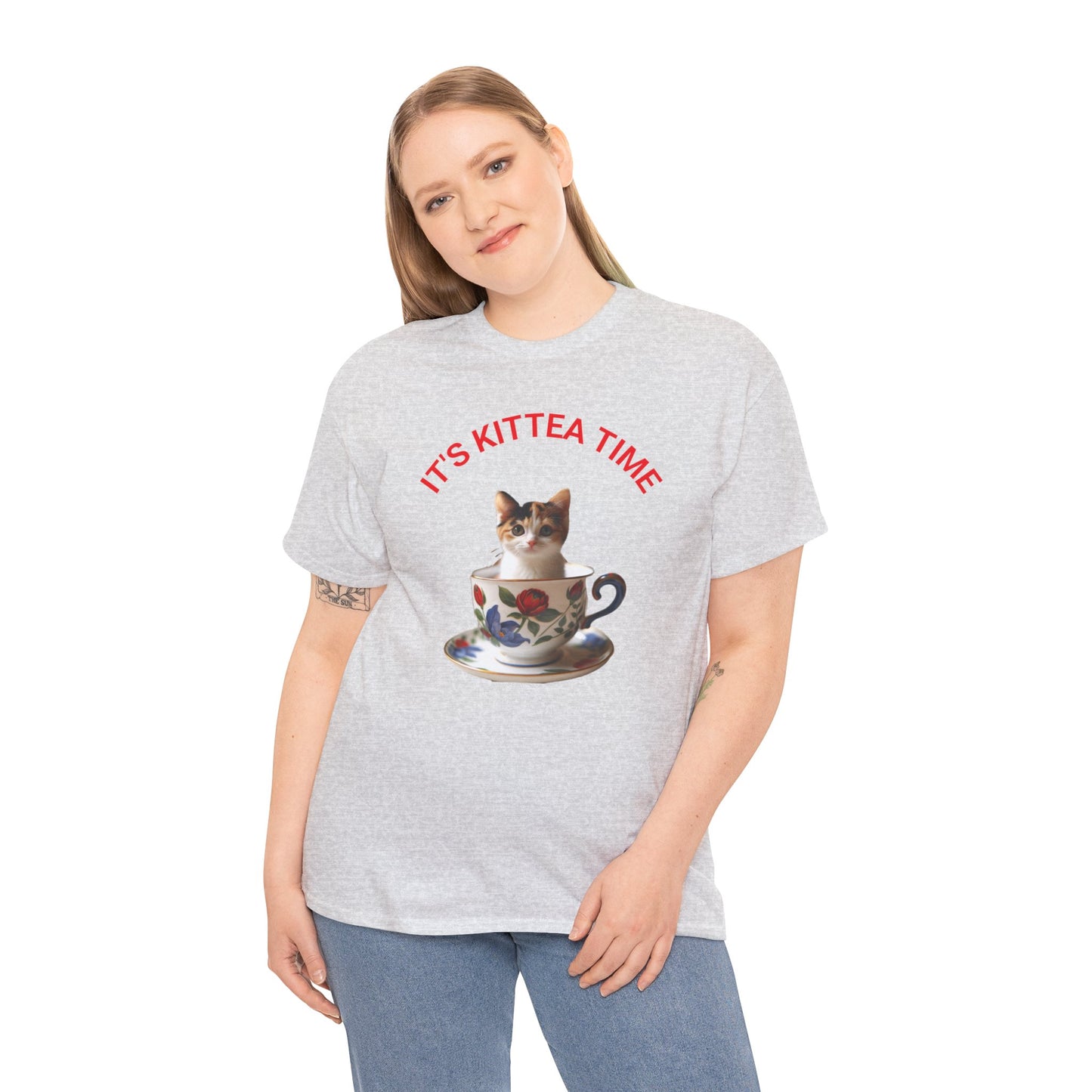 Funny Cat Lover Tee, It's Kittea Time Shirt, Unisex Cotton T-Shirt, Gift for Pet Owners, Animal Lover Apparel, Casual Wear