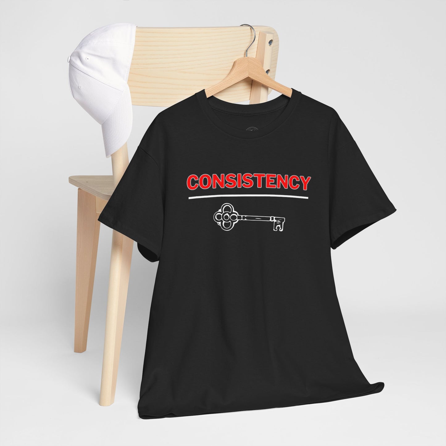 Motivational Unisex Heavy Cotton Tee - Consistency is Key | Inspirational Gift, Workout Shirt, Daily Reminder, Graphic Tee