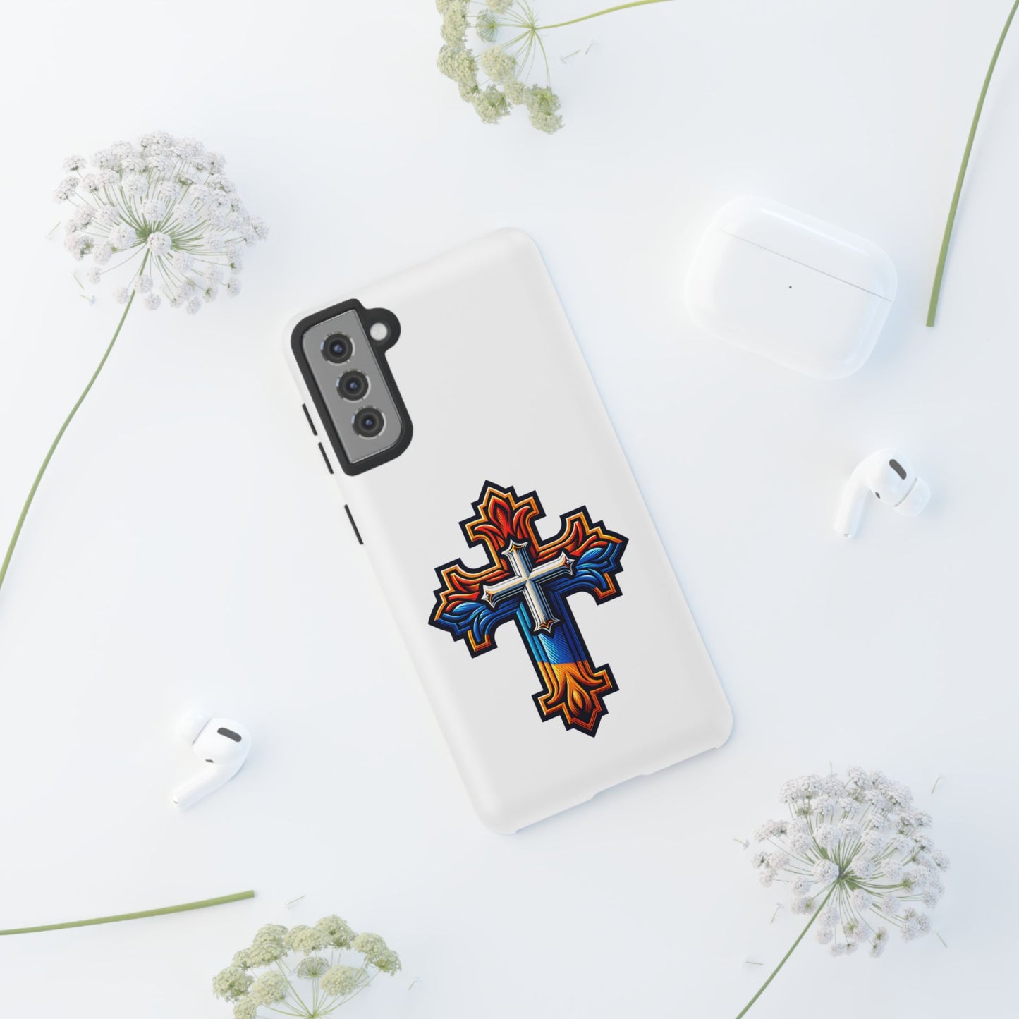 Armenian cross flag phone case iPhone Samsung Google, Christian phone case, white phone case