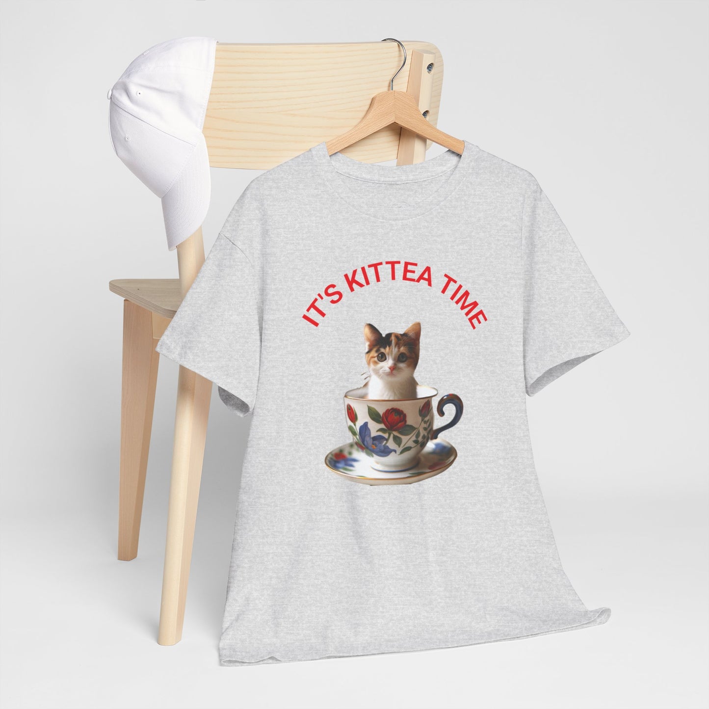 Funny Cat Lover Tee, It's Kittea Time Shirt, Unisex Cotton T-Shirt, Gift for Pet Owners, Animal Lover Apparel, Casual Wear