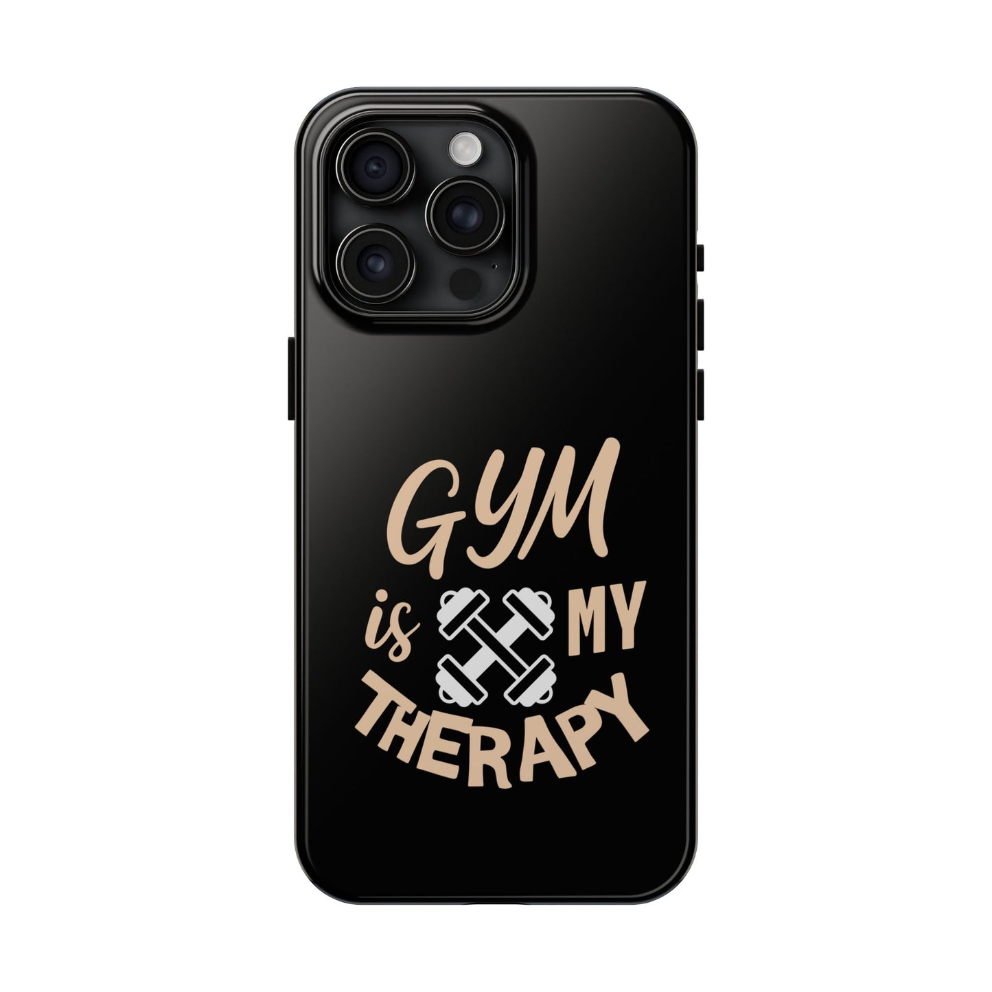 Gym Is My Therapy iPhone Phone Case | Fitness Dumbbell Workout Motivational iphone compatibie