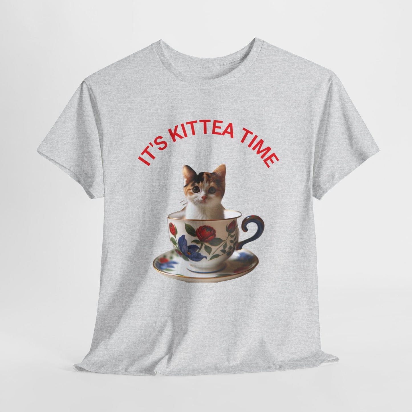 Funny Cat Lover Tee, It's Kittea Time Shirt, Unisex Cotton T-Shirt, Gift for Pet Owners, Animal Lover Apparel, Casual Wear