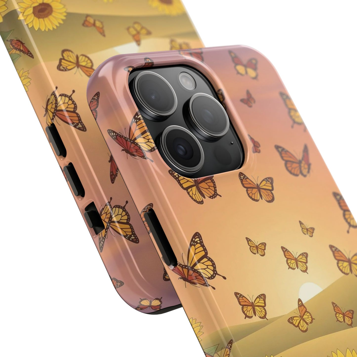 Sunflower Field Butterflies iphone compatible Phone Case | Tough Phone Case