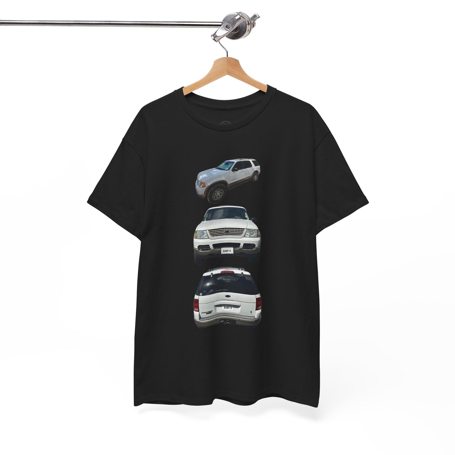 White Ford SUV Trio T-Shirt – Front, Side & Rear View Car Tee for Auto Enthusiasts