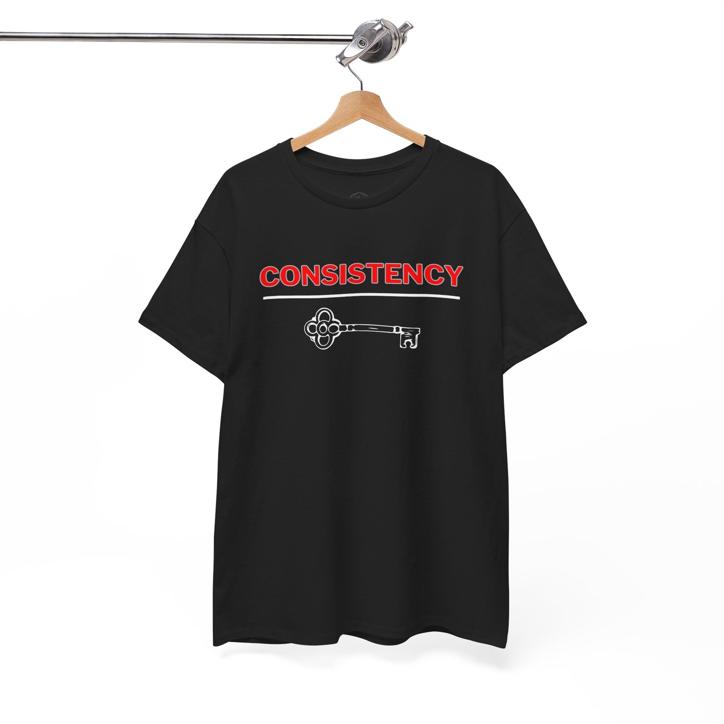Motivational Unisex Heavy Cotton Tee - Consistency is Key | Inspirational Gift, Workout Shirt, Daily Reminder, Graphic Tee