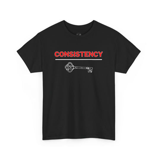 Motivational Unisex Heavy Cotton Tee - Consistency is Key | Inspirational Gift, Workout Shirt, Daily Reminder, Graphic Tee