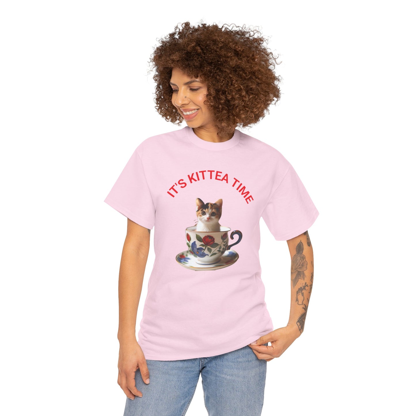 Funny Cat Lover Tee, It's Kittea Time Shirt, Unisex Cotton T-Shirt, Gift for Pet Owners, Animal Lover Apparel, Casual Wear