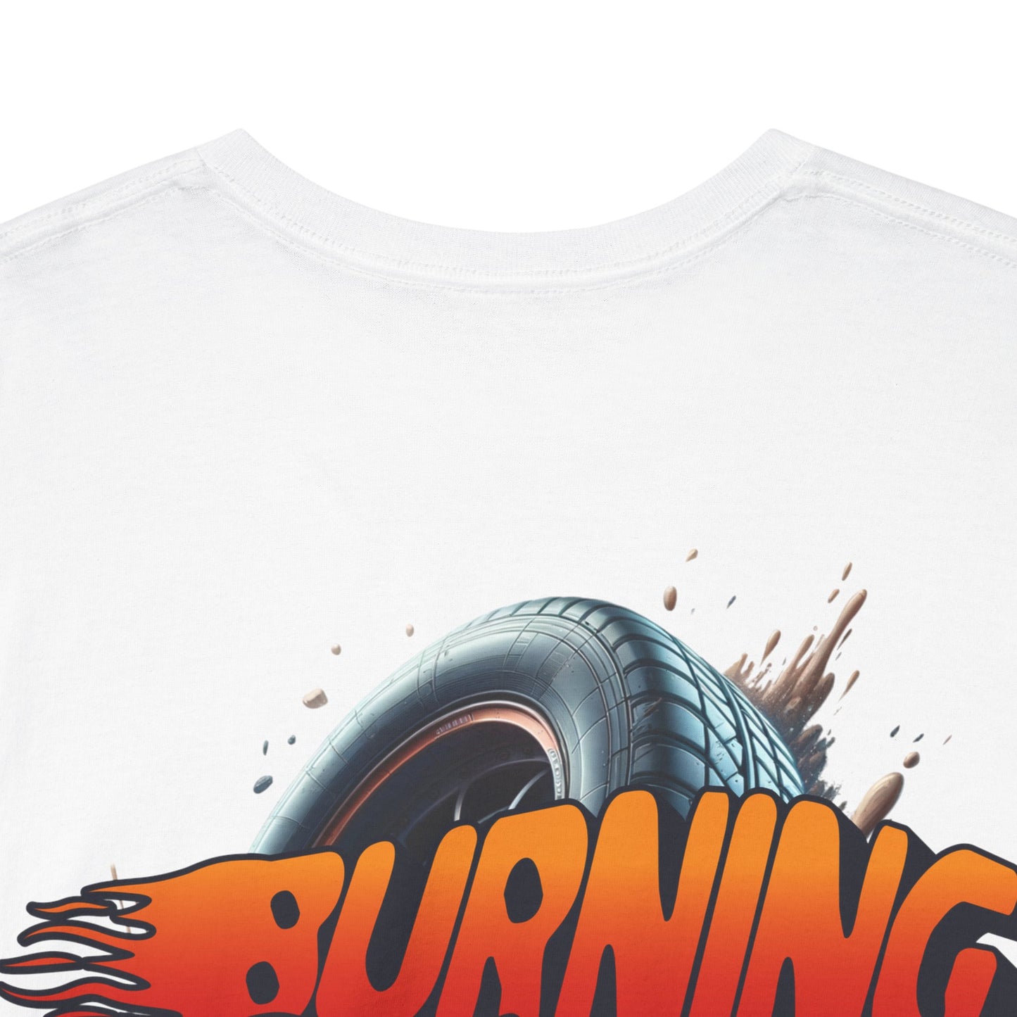 Burning Rubber Unisex Heavy Cotton Tee, Car Enthusiast Gift, Racing Shirt, Casual Everyday Wear, Streetwear, Automotive Apparel