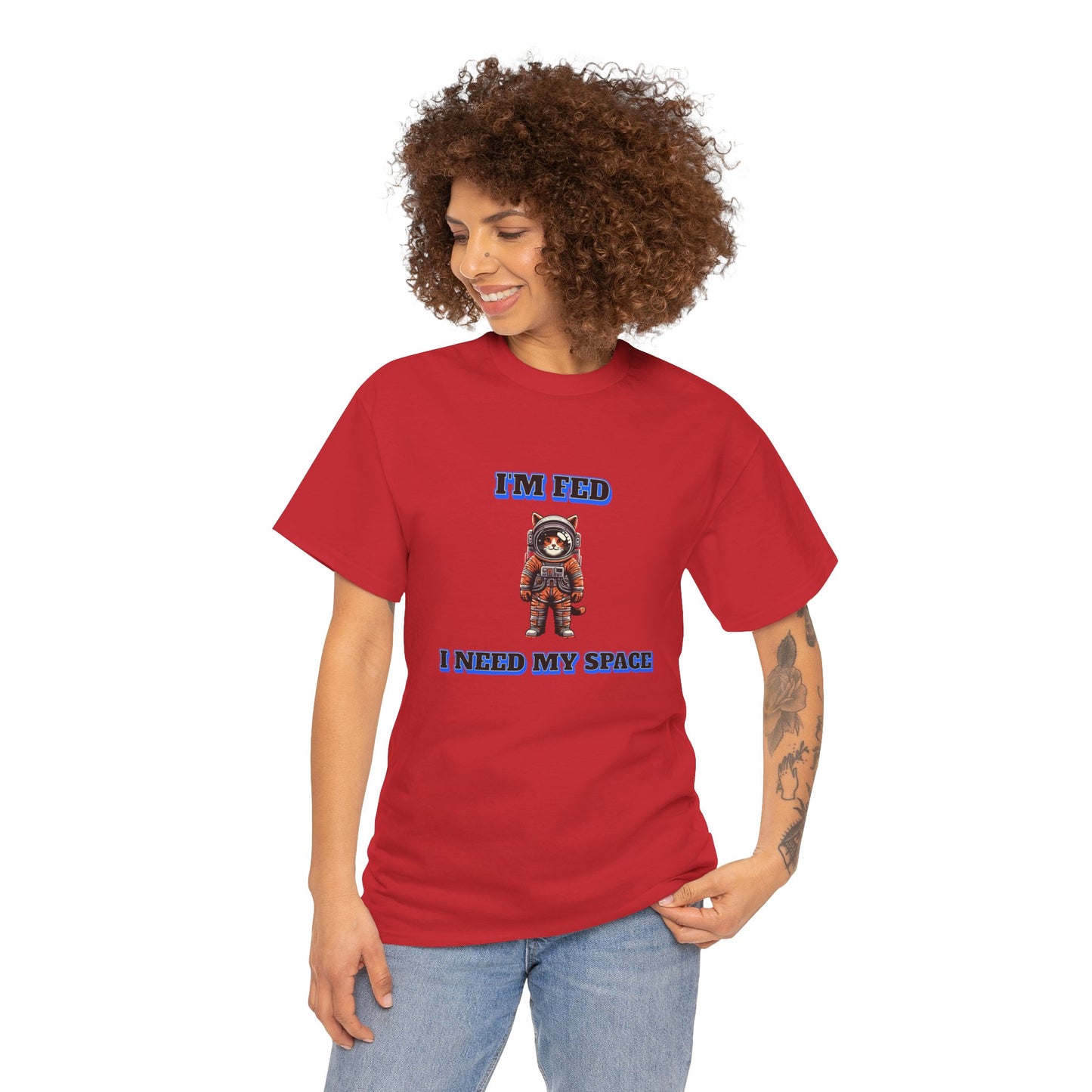 Funny cat lover shirt I'm Fed, I Need My Space - Funny Gift, Casual Wear, Animal Lover Shirt, Self-Care Humor, Everyday Comfort