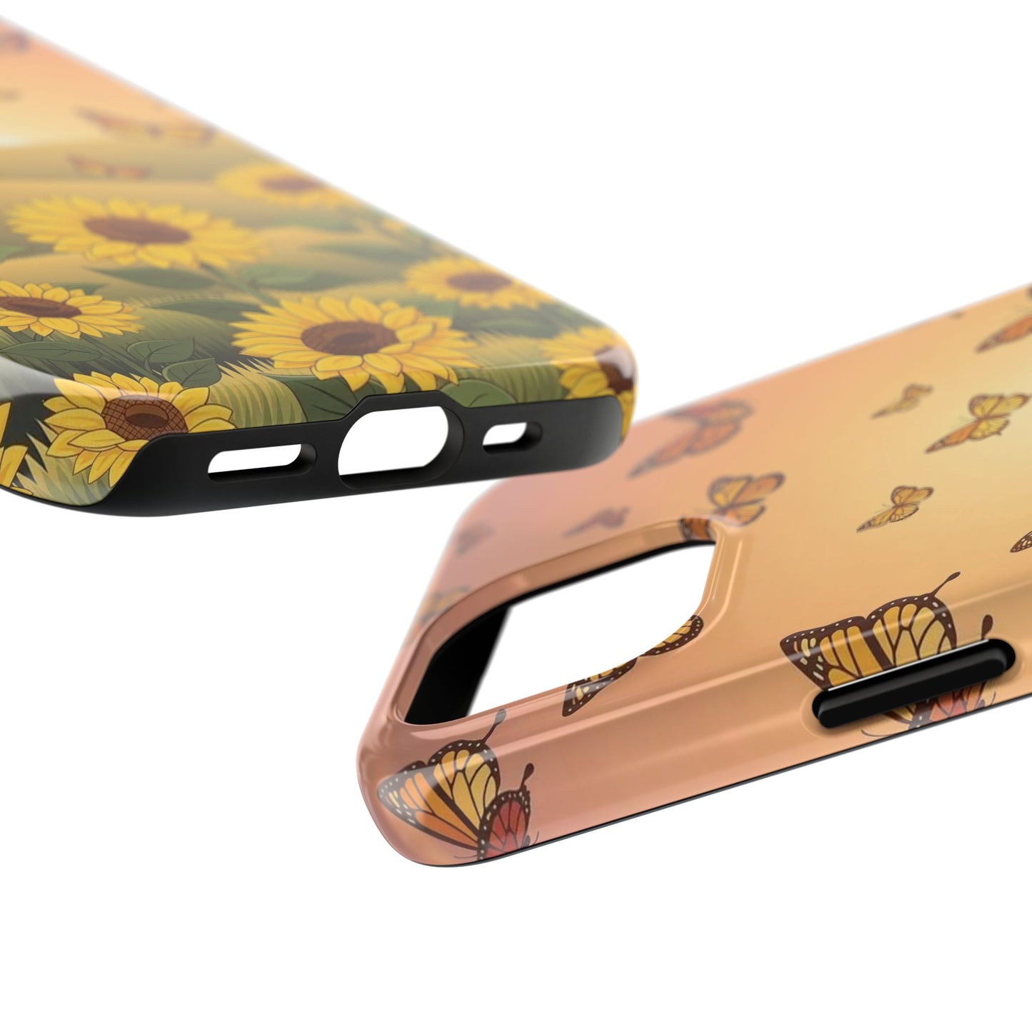 Sunflower Field Butterflies iphone compatible Phone Case | Tough Phone Case