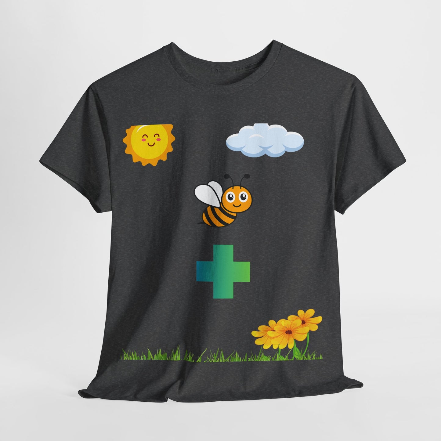 Cute be positive t-shirt. bee plus t-shirt