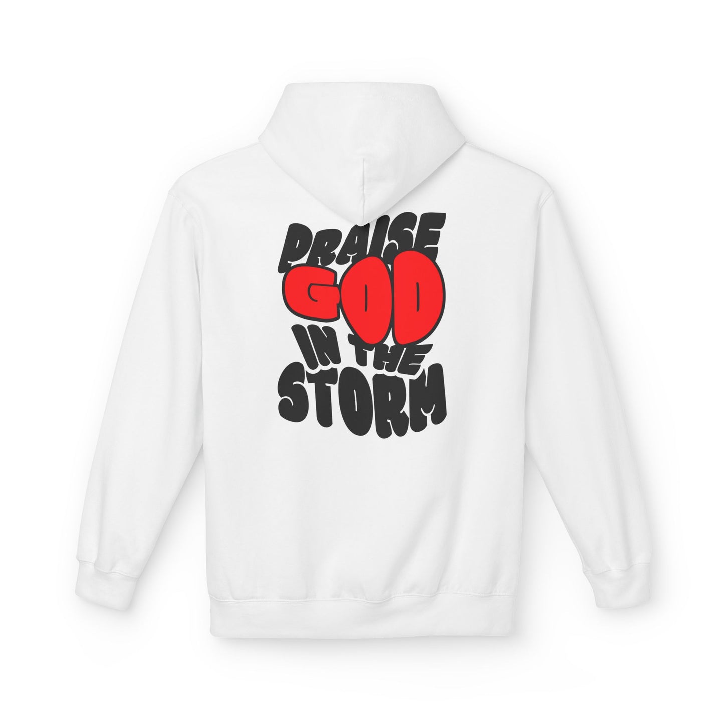 Praise God in the Storm Hoodie | Faith Typography, Red Heart
