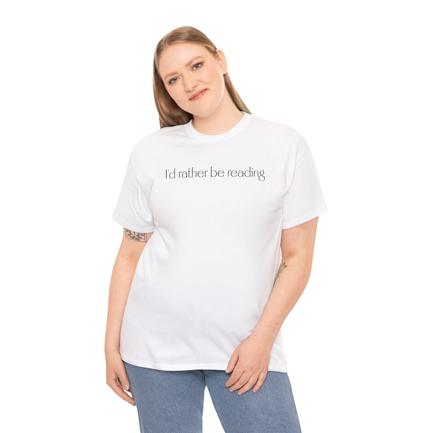 I'd Rather Be Reading Unisex Heavy Cotton Tee - Perfect for Book Lovers, Cozy Vibes, Gift for Readers, Literary Enthusiasts, Casual Wear