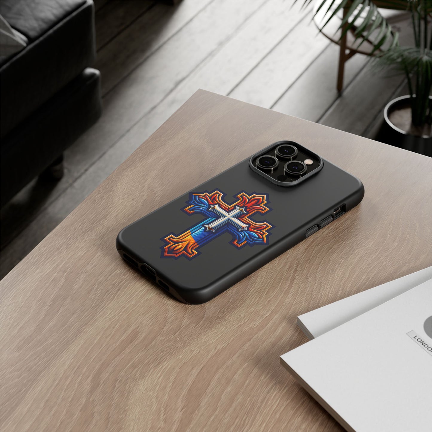 iPhone 16 iPhone 16 Pro iPhone 16 Pro Max iPhone 15 iPhone 15 Pro iPhone 15 Pro Max Armenian Cross phone case black, Christian phone case