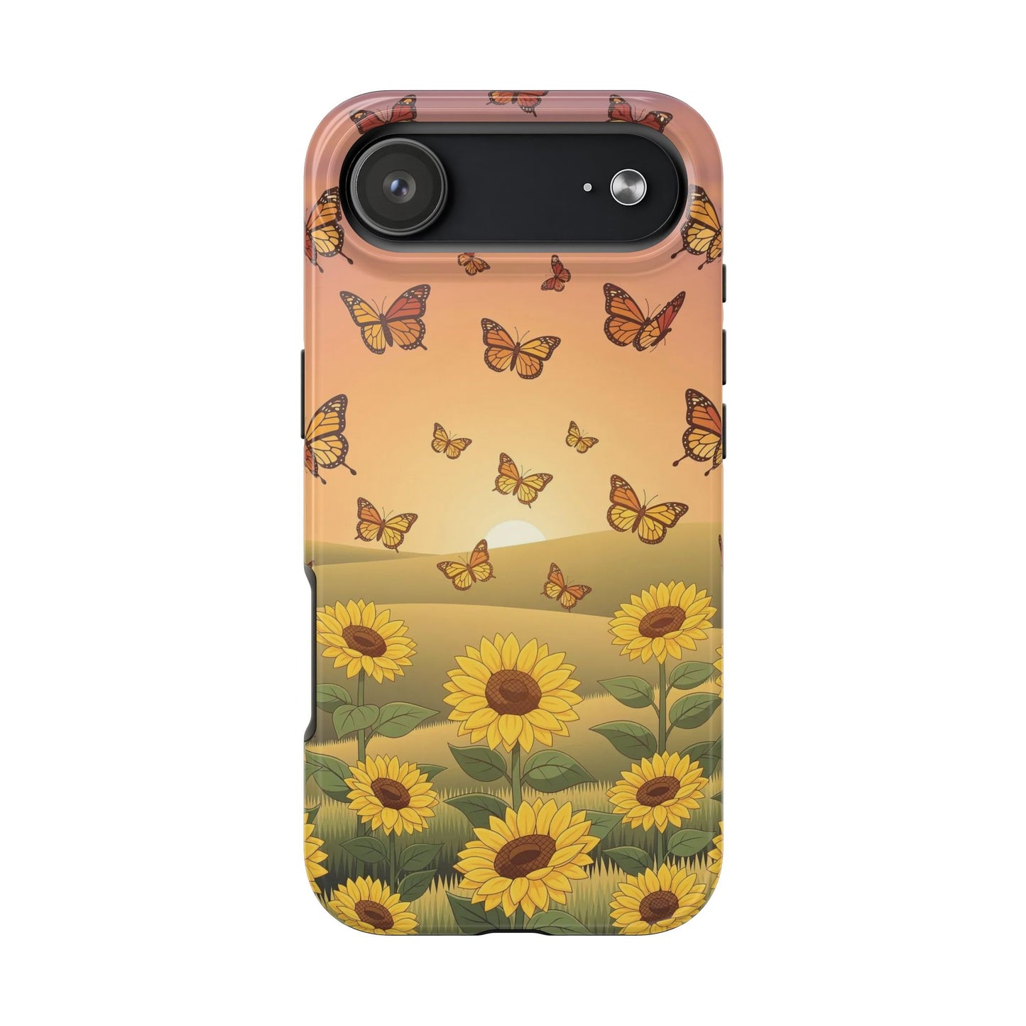 Sunflower Field Butterflies iphone compatible Phone Case | Tough Phone Case