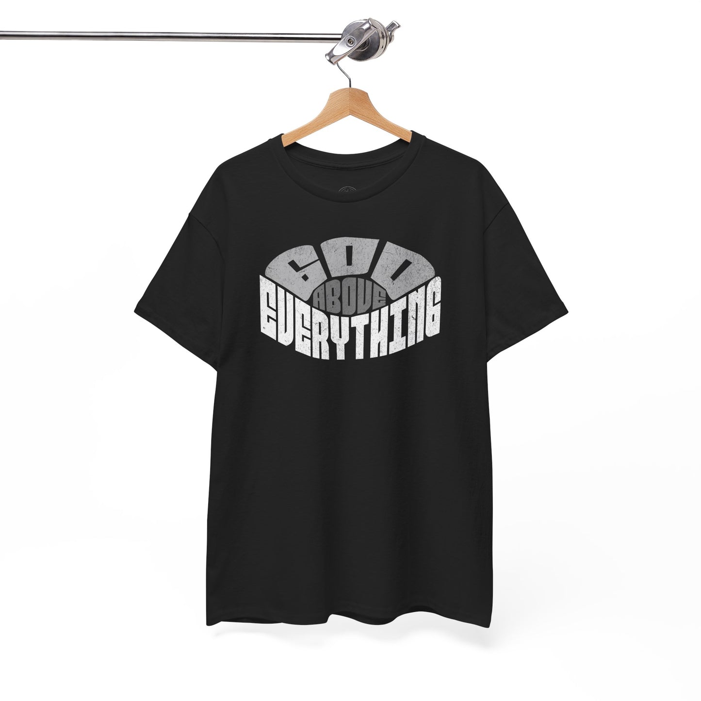 God Above Everything Unisex Heavy Cotton Tee, Faith-Based T-Shirt, Casual Wear, Gift for Believers, Christian Apparel