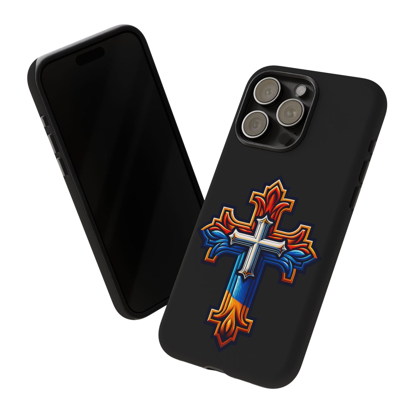 iPhone 16 iPhone 16 Pro iPhone 16 Pro Max iPhone 15 iPhone 15 Pro iPhone 15 Pro Max Armenian Cross phone case black, Christian phone case