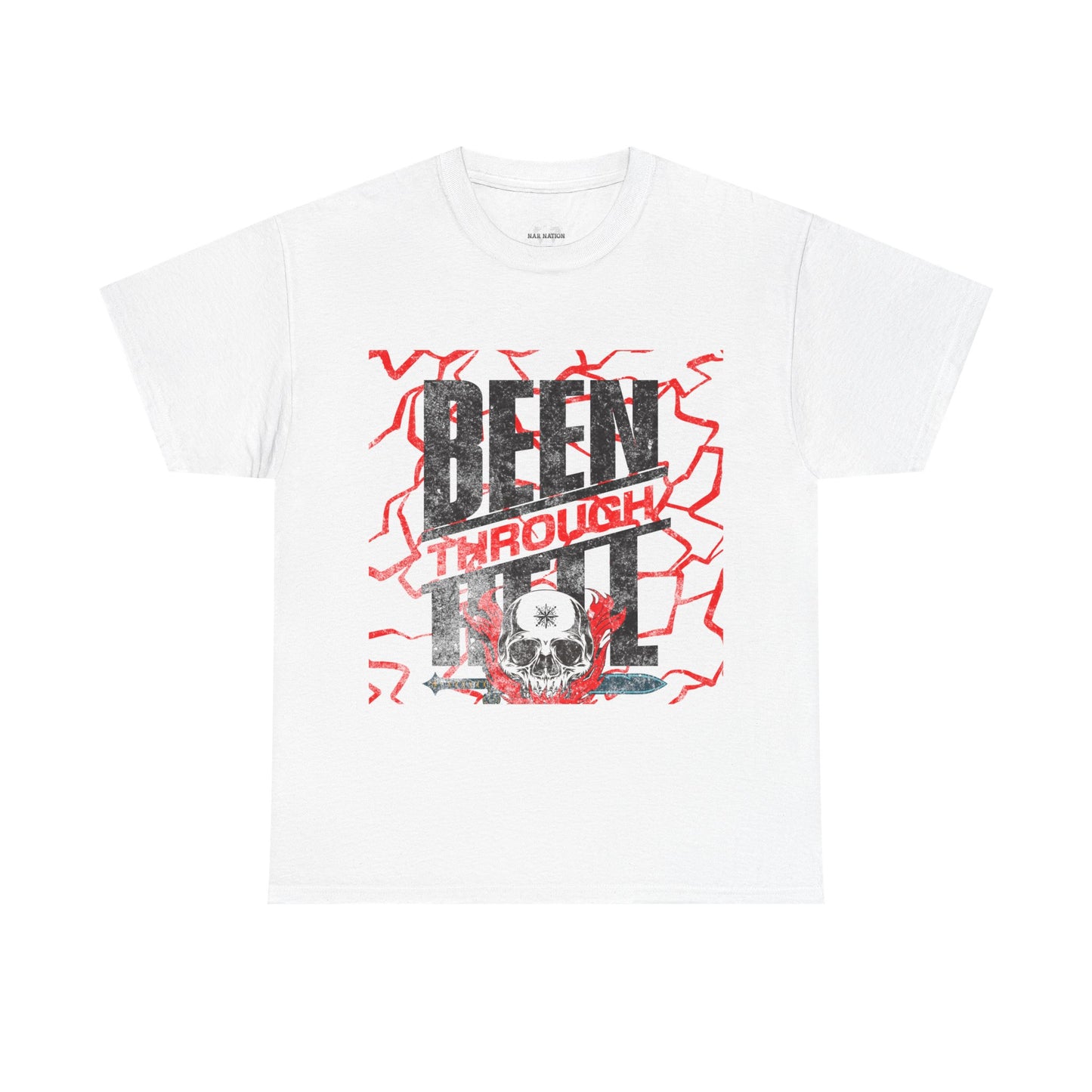 Been Through Hell t-shirt- Unisex Heavy Cotton Tee for Casual Wear, Music Festivals, Skateboarding, Rock t-shirt, Great Gift