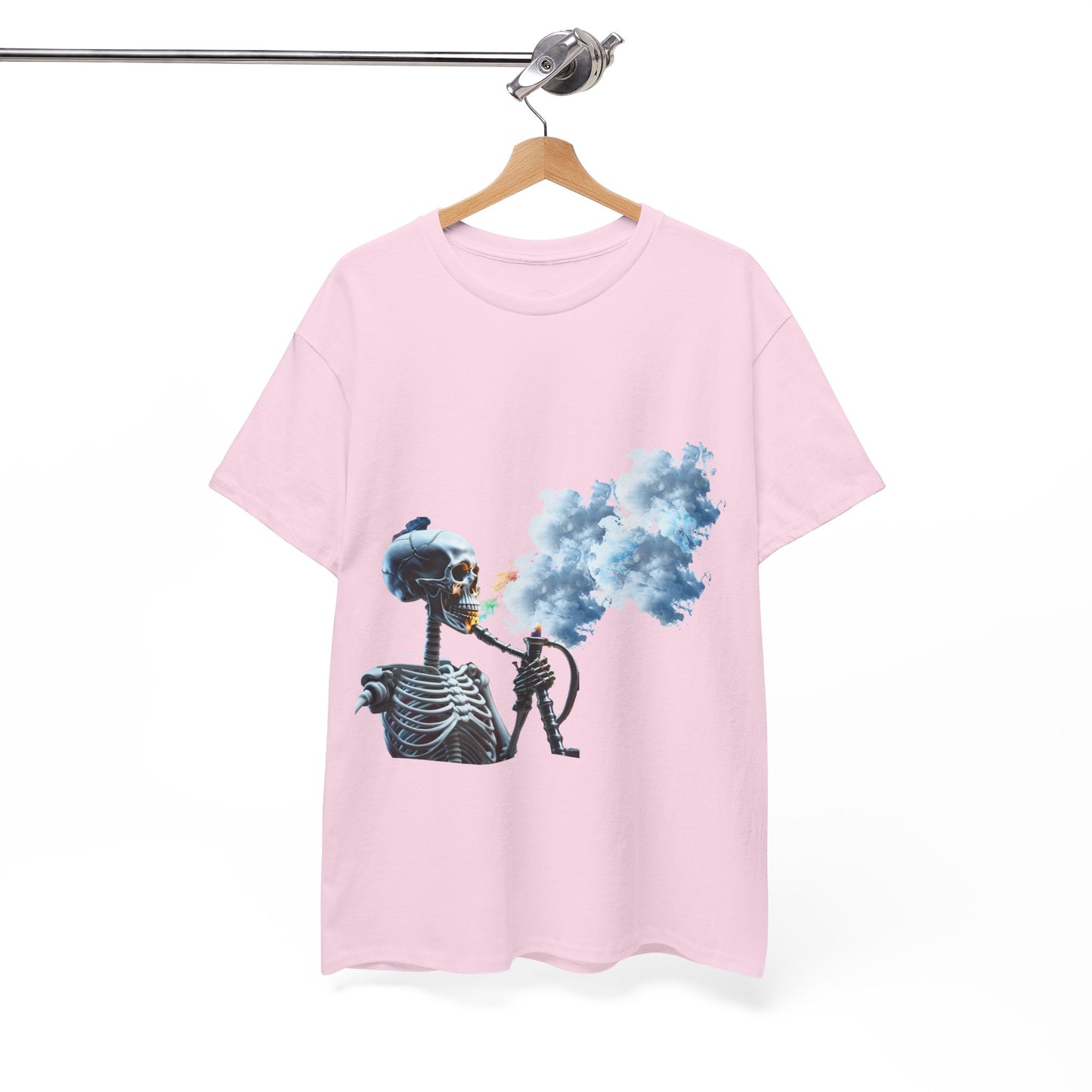 Skeleton smoking T-shirt, Chill Vibes Skeleton Tee Relaxed Graphic T-Shirt, Cool Summer Wear, Gift for Music Lovers, Casual Streetwear