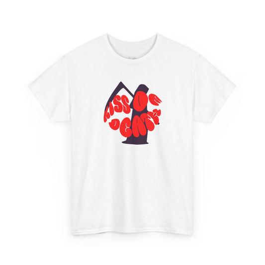 Kiss of Death Unisex Heavy Cotton Tee, Trendy Graphic T-Shirt, Casual Wear, Statement Shirt, Gothic Aesthetic, Unisex Apparel