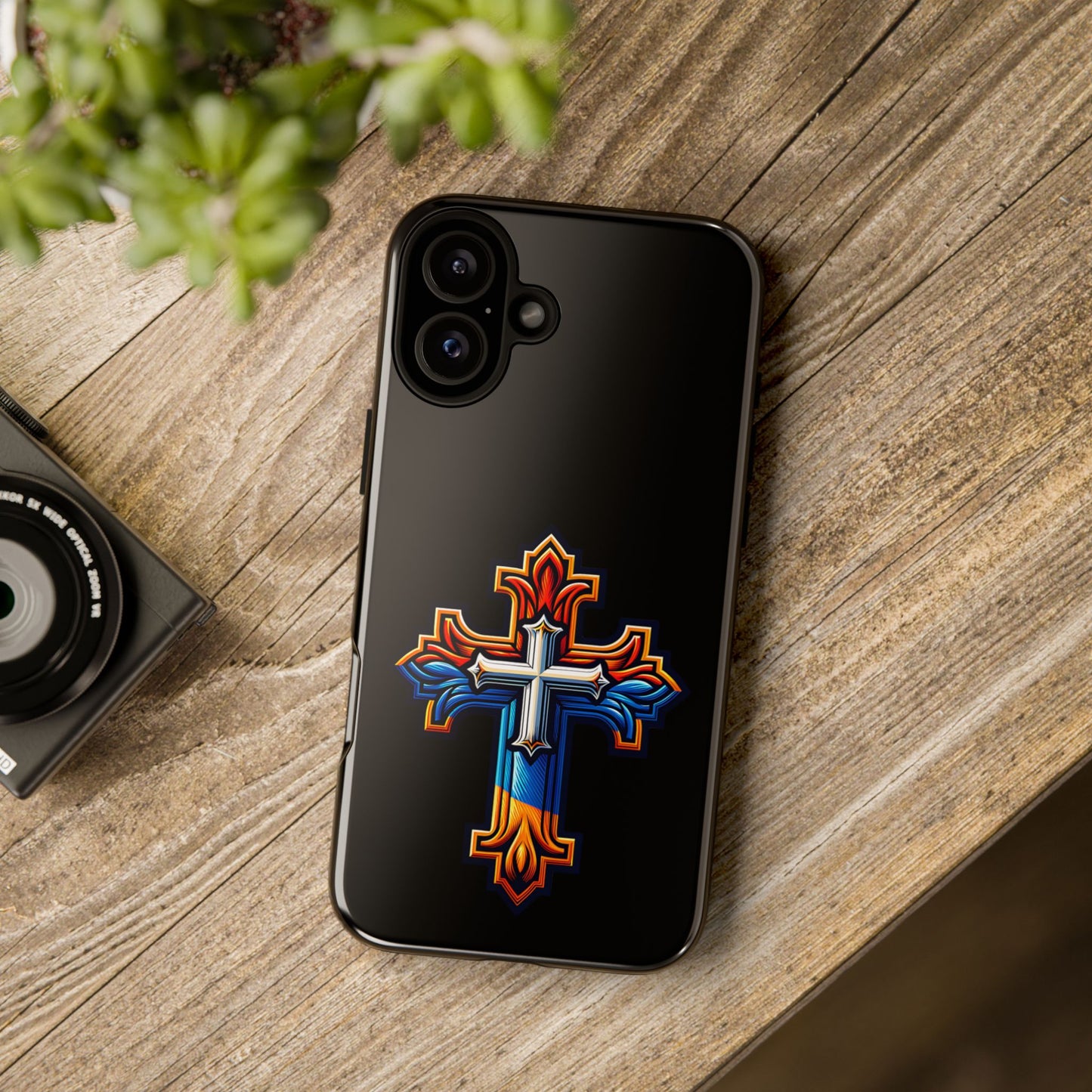 Armenian Cross phone case black, tough guard phone case
