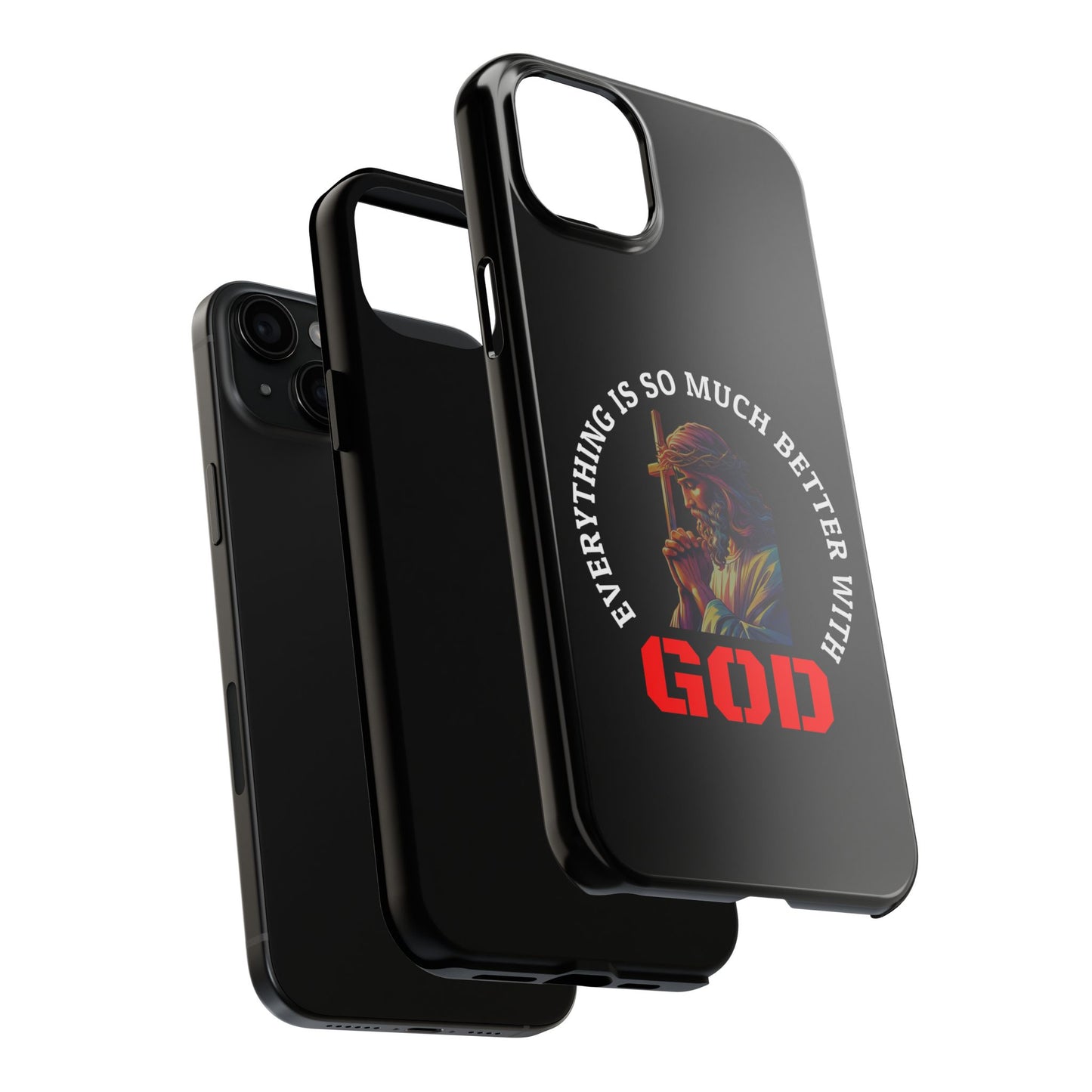 Everything Is So Much Better With God Black iPhone phone case | Christian faith iphone case